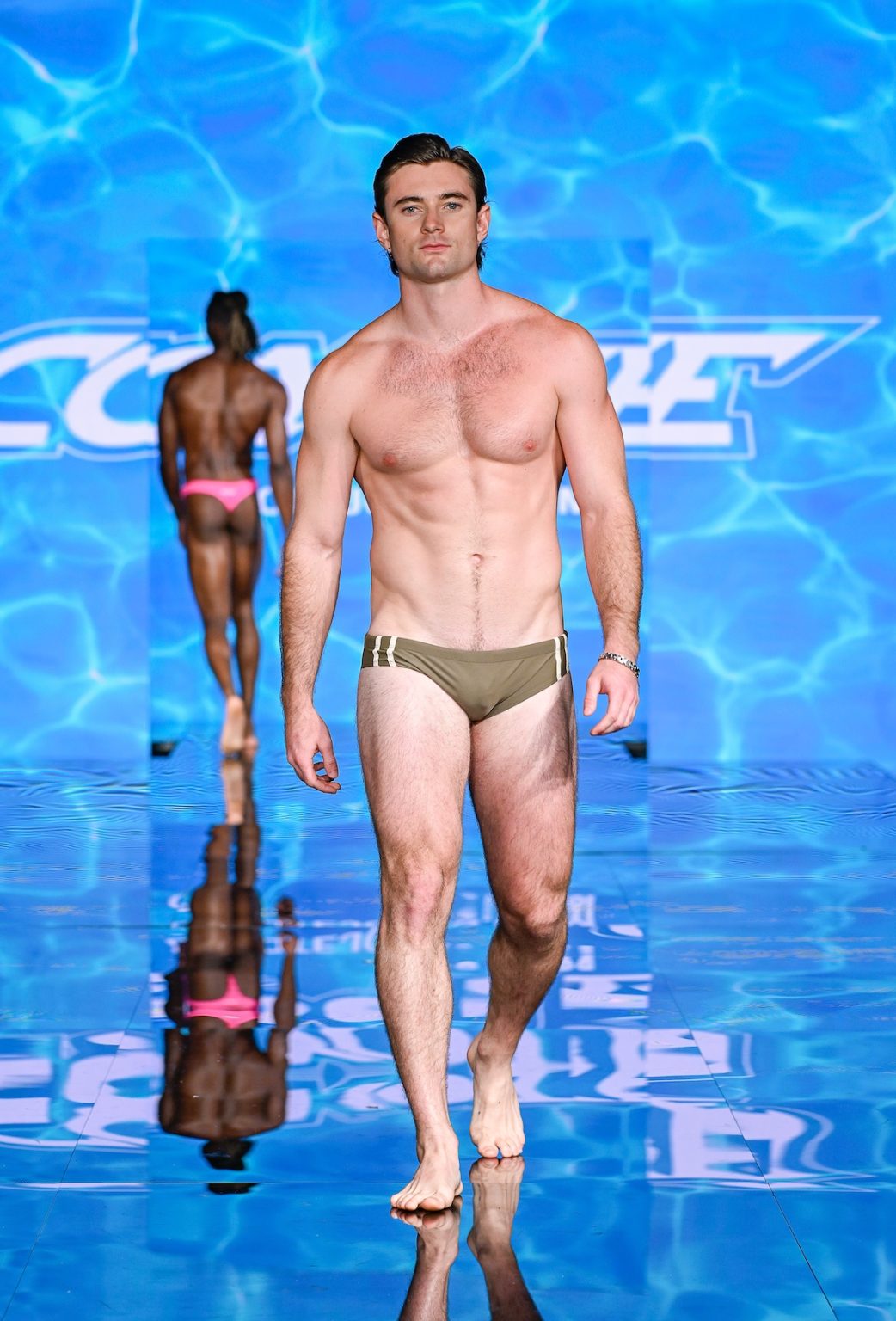 MIAMI BEACH, FLORIDA - MAY 30: A model walks the runway at the Coyote Jocks show during Miami Swim Week Powered By Art Hearts Fashion at Eden Roc Hotel on May 30, 2025 in Miami Beach, Florida. (Photo by Arun Nevader/Getty Images for Art Hearts Fashion)