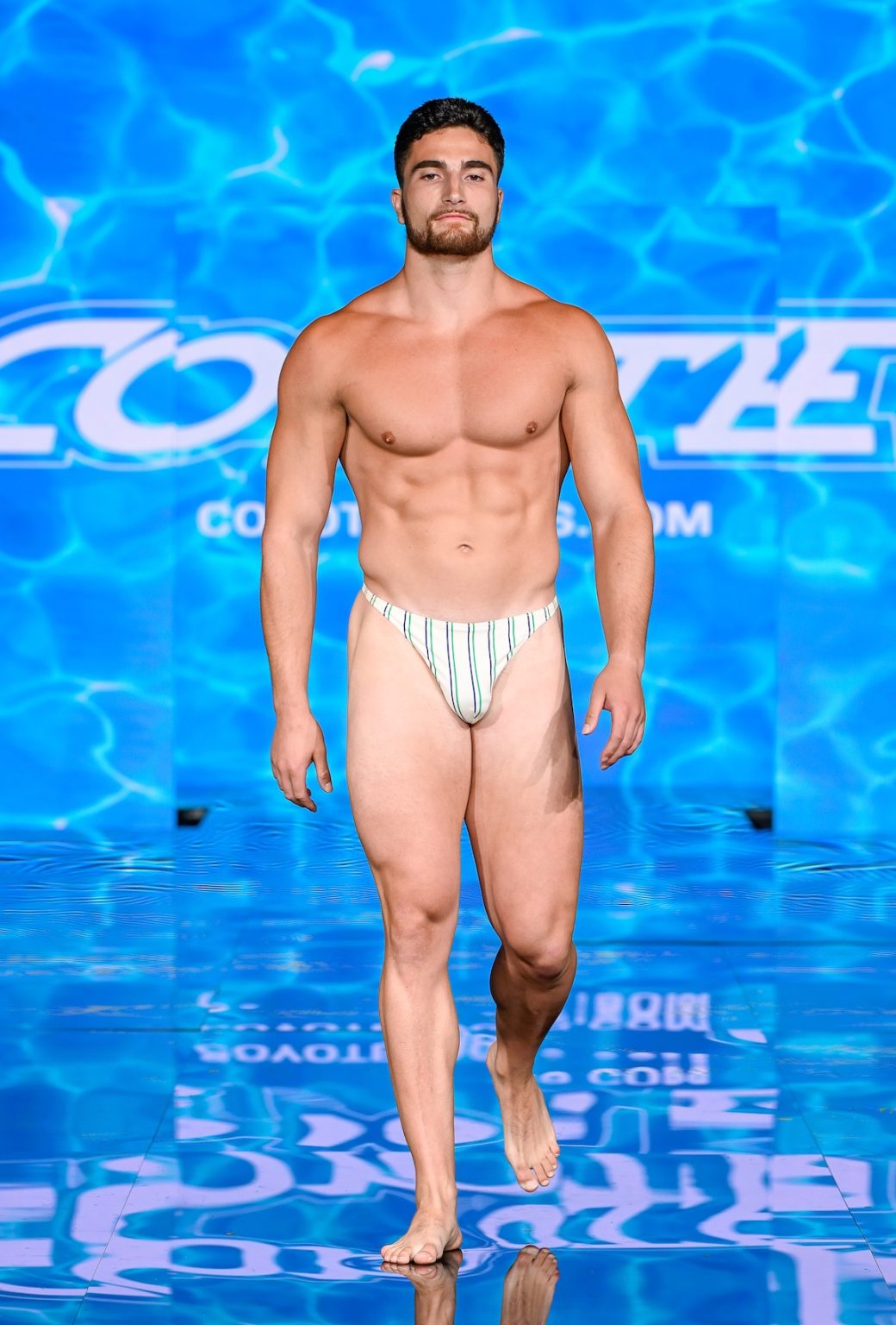 MIAMI BEACH, FLORIDA - MAY 30: A model walks the runway at the Coyote Jocks show during Miami Swim Week Powered By Art Hearts Fashion at Eden Roc Hotel on May 30, 2025 in Miami Beach, Florida. (Photo by Arun Nevader/Getty Images for Art Hearts Fashion)