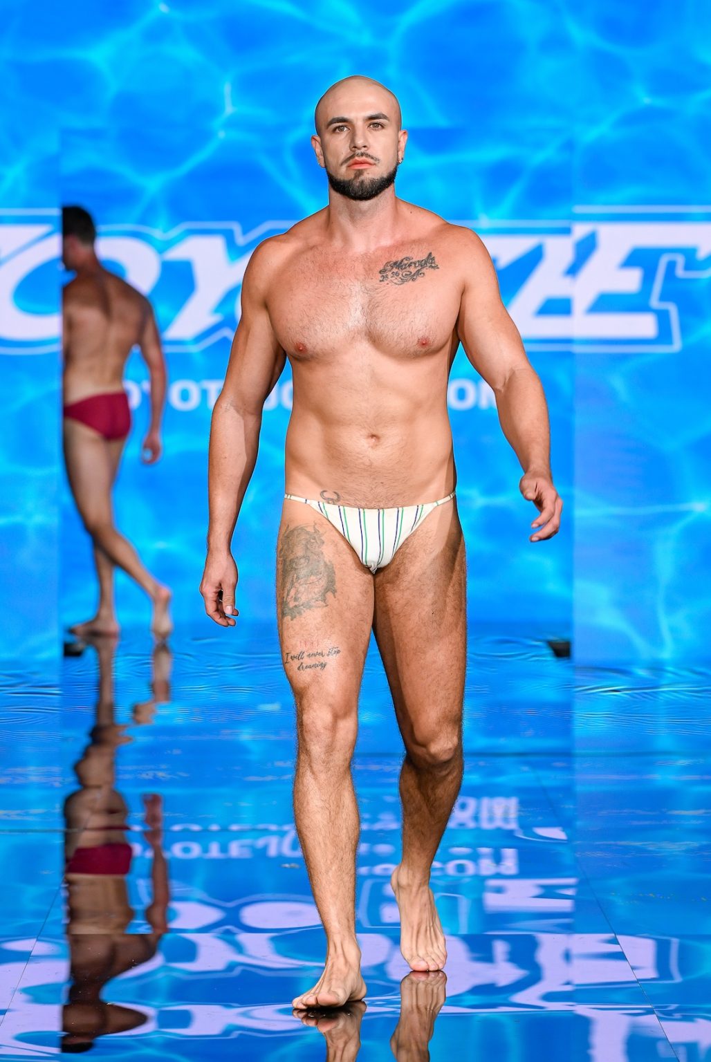 MIAMI BEACH, FLORIDA - MAY 30: A model walks the runway at the Coyote Jocks show during Miami Swim Week Powered By Art Hearts Fashion at Eden Roc Hotel on May 30, 2025 in Miami Beach, Florida. (Photo by Arun Nevader/Getty Images for Art Hearts Fashion)