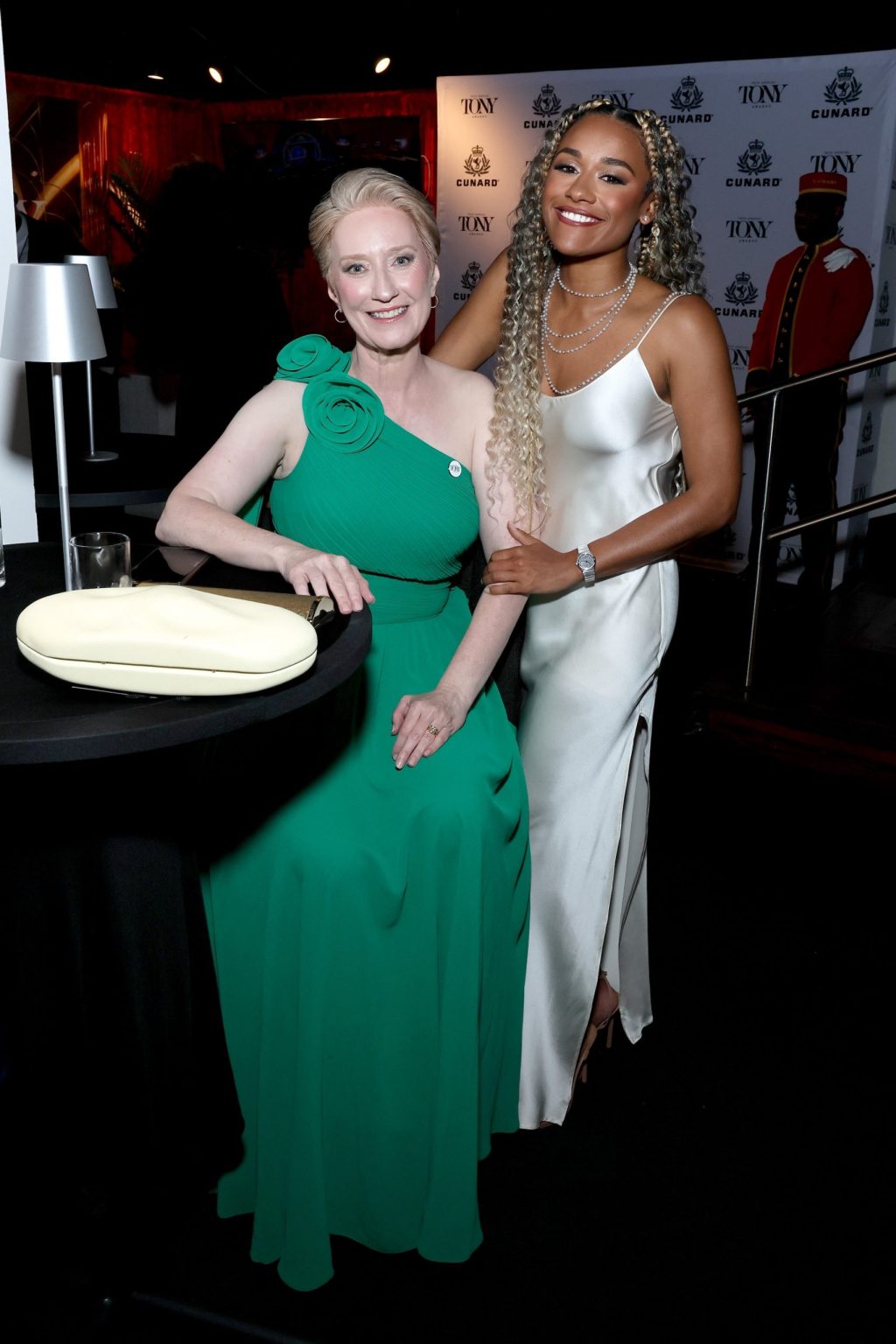 NEW YORK, NEW YORK - JUNE 08: (L-R) Heather Hitchens and Ariana DeBose attend The 78th Annual Tony Awards Green Room presented by Cunard at Radio City Music Hall on June 08, 2025 in New York City. (Photo by Jemal Countess/Getty Images for Tony Awards Productions)