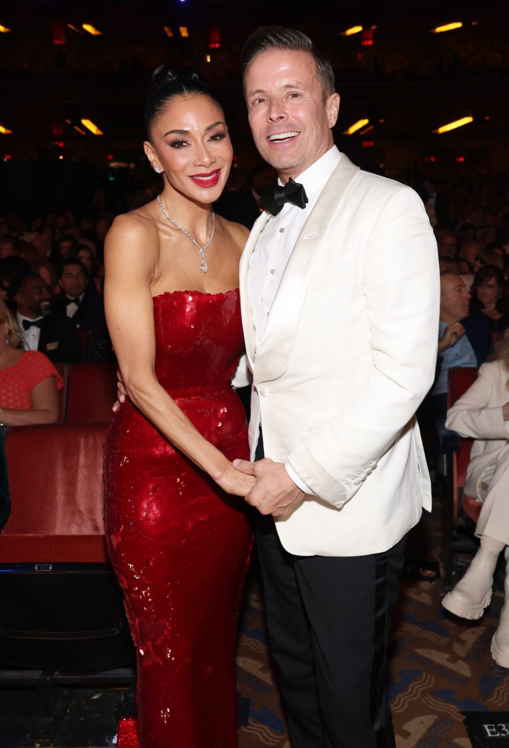 NEW YORK, NEW YORK - JUNE 08: Nicole Scherzinger and Joe Machota attend The 78th Annual Tony Awards at Radio City Music Hall on June 08, 2025 in New York City. (Photo by Kevin Mazur/Getty Images for Tony Awards Productions)
