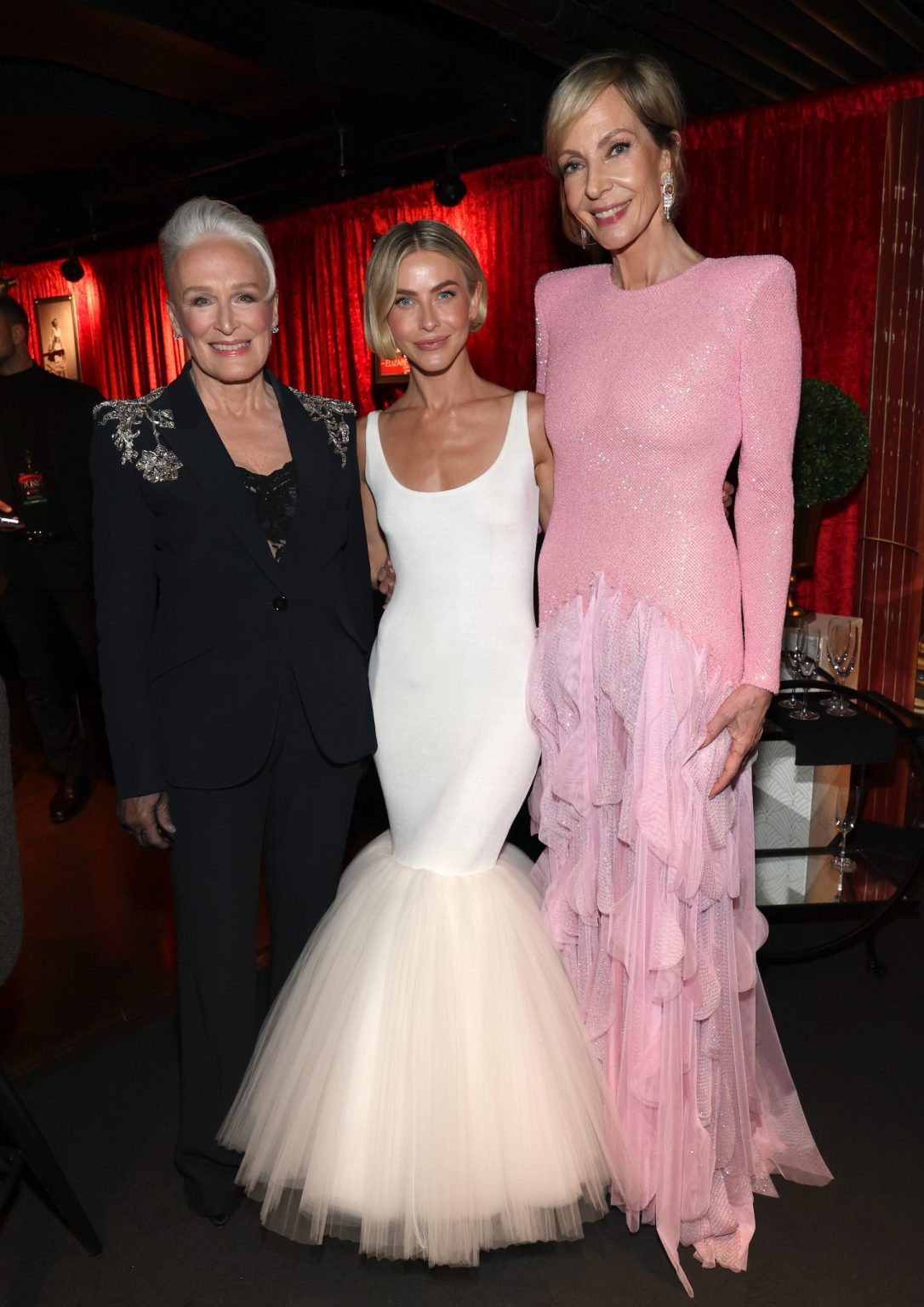 NEW YORK, NEW YORK - JUNE 08: (L-R) Glenn Close, Julianne Hough and Allison Janney attend The 78th Annual Tony Awards at Radio City Music Hall on June 08, 2025 in New York City. (Photo by Kevin Mazur/Getty Images for Tony Awards Productions)