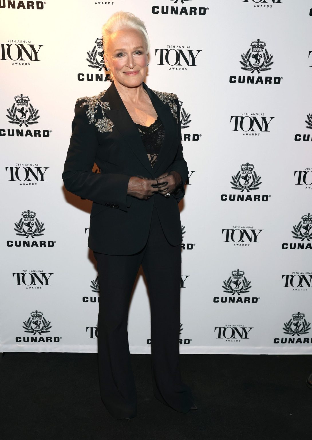 NEW YORK, NEW YORK - JUNE 08: Glenn Close attends The 78th Annual Tony Awards Green Room presented by Cunard at Radio City Music Hall on June 08, 2025 in New York City. (Photo by Kevin Mazur/Getty Images for Tony Awards Productions)