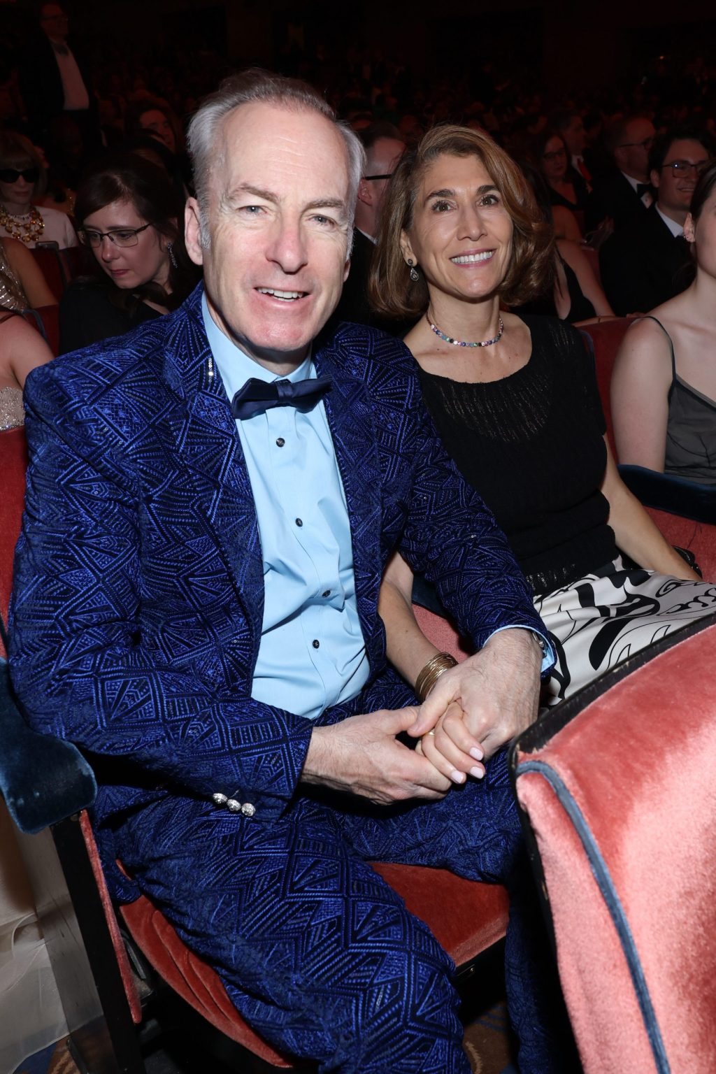NEW YORK, NEW YORK - JUNE 08: Bob Odenkirk and Naomi Odenkirk attend The 78th Annual Tony Awards at Radio City Music Hall on June 08, 2025 in New York City. (Photo by Kevin Mazur/Getty Images for Tony Awards Productions)