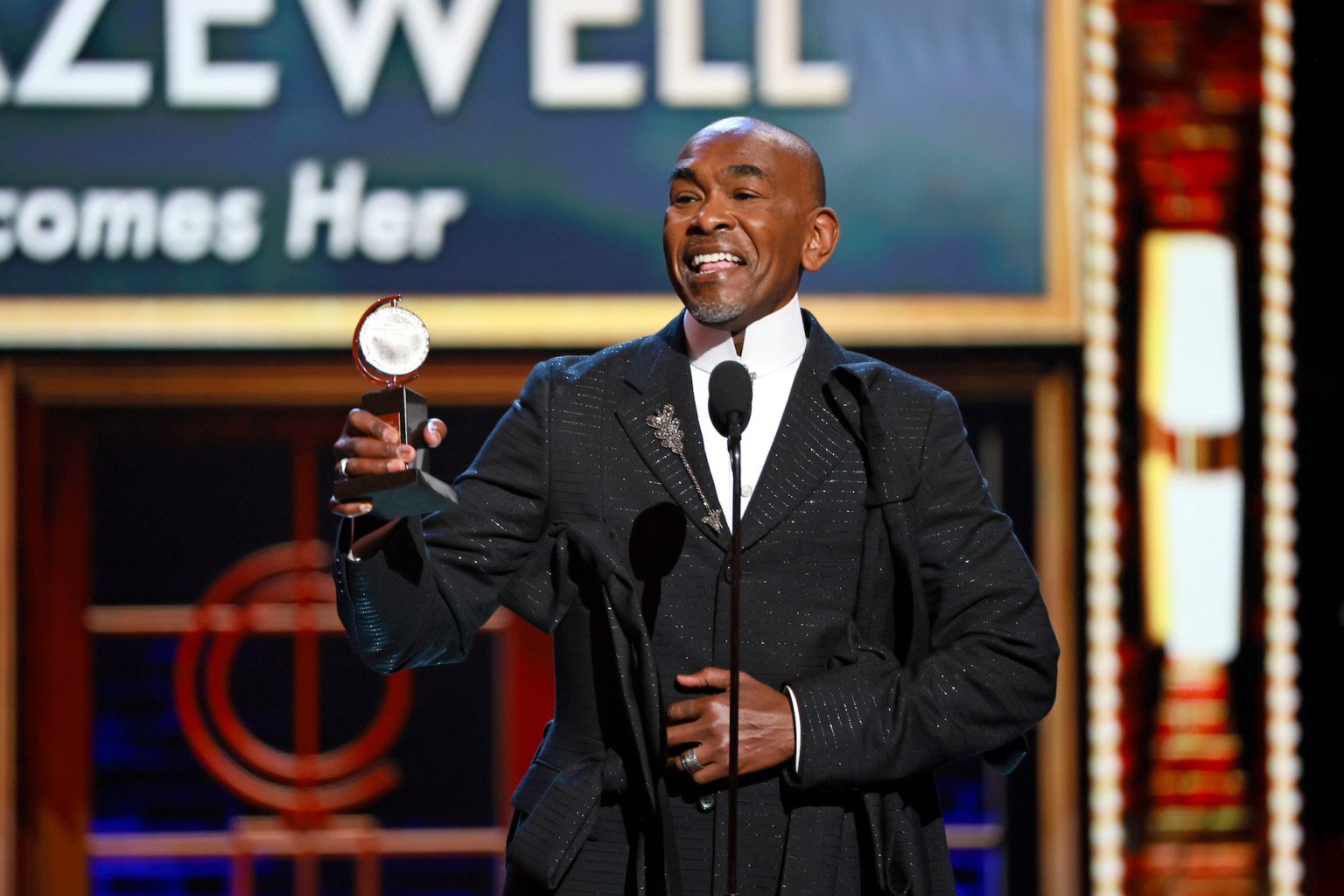 NEW YORK, NEW YORK - JUNE 08: Paul Tazewell accepts the Best Costume Design of a Musical award for "Death Becomes Her" onstage during The 78th Annual Tony Awards at Radio City Music Hall on June 08, 2025 in New York City. (Photo by Theo Wargo/Getty Images for Tony Awards Productions)