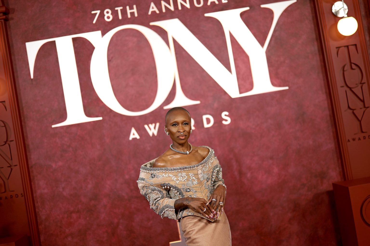 NEW YORK, NEW YORK - JUNE 08: Cynthia Erivo attends The 78th Annual Tony Awards at Radio City Music Hall on June 08, 2025 in New York City. (Photo by Dimitrios Kambouris/Getty Images for Tony Awards Productions)