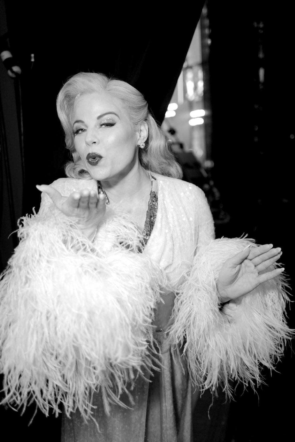 NEW YORK, NEW YORK - JUNE 08: (EDITORS NOTE: Image has been shot in black and white. Color version not available.) Megan Hilty attends The 78th Annual Tony Awards at Radio City Music Hall on June 08, 2025 in New York City. (Photo by Jenny Anderson/Getty Images for Tony Awards Productions)