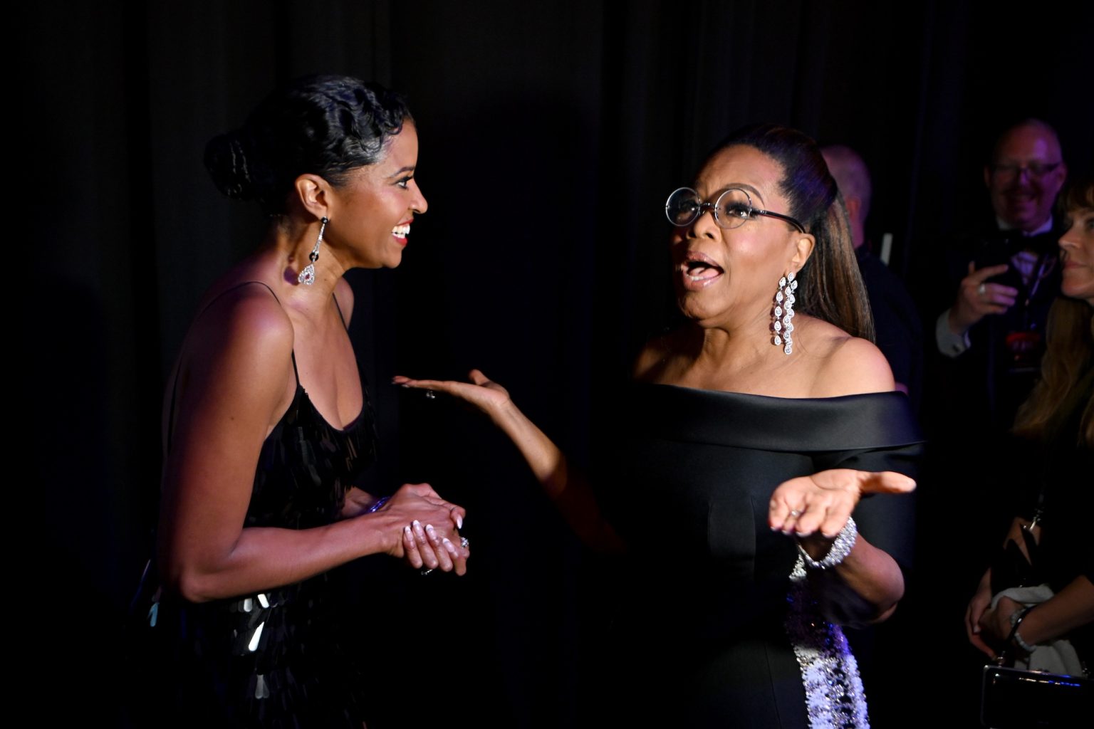 NEW YORK, NEW YORK - JUNE 08: (L-R) Renee Elise Goldsberry and Oprah Winfrey attend The 78th Annual Tony Awards at Radio City Music Hall on June 08, 2025 in New York City. (Photo by Jenny Anderson/Getty Images for Tony Awards Productions)