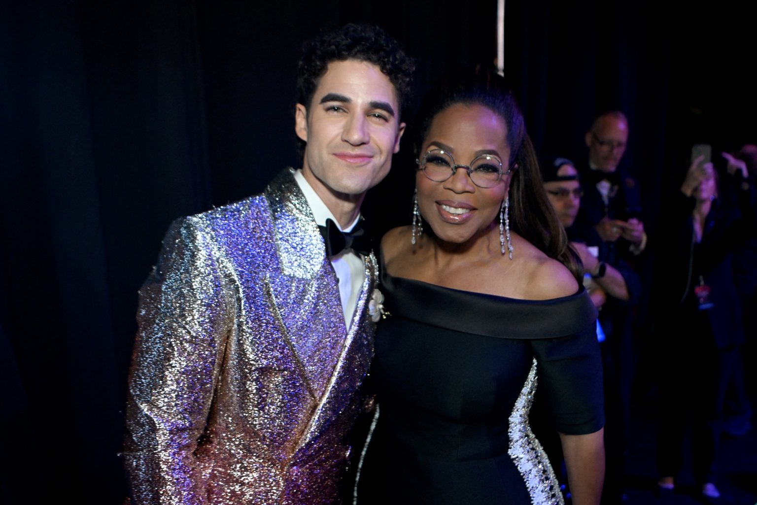 NEW YORK, NEW YORK - JUNE 08: (L-R) Darren Criss and Oprah Winfrey attend The 78th Annual Tony Awards at Radio City Music Hall on June 08, 2025 in New York City. (Photo by Jenny Anderson/Getty Images for Tony Awards Productions)