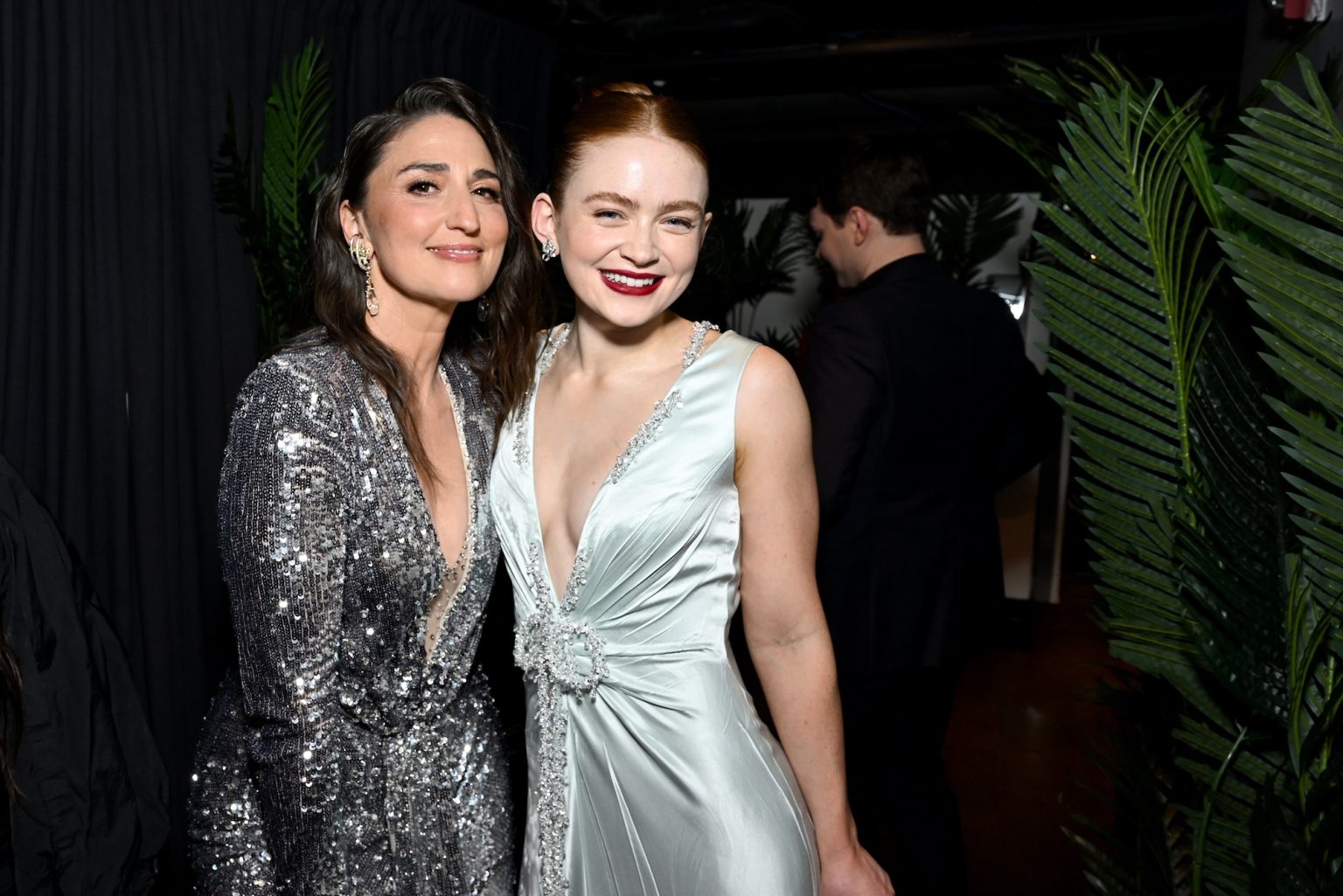 NEW YORK, NEW YORK - JUNE 08: (L-R) Sara Bareilles and Sadie Sink attend The 78th Annual Tony Awards at Radio City Music Hall on June 08, 2025 in New York City. (Photo by Jenny Anderson/Getty Images for Tony Awards Productions)