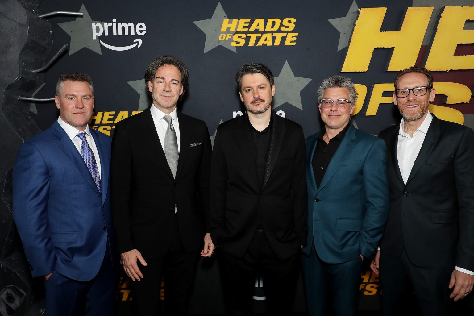 New York, New York - 6/24/25 - (L-R) John Rickard (Producer), Peter Safran (Producer), Ilya Naishuller (Director), Andre Nemec (Writer) and Josh Appelbaum (Writer) attends the Amazon MGM Studios World Premiere of “Heads of State” - PICTURED: (L-R) John Rickard (Producer), Peter Safran (Producer), Ilya Naishuller (Director), Andre Nemec (Writer) and Josh Appelbaum (Writer) - PHOTO by: Marion Curtis / StarPix for Amazon MGM Studios - Location: Alice Tully Hall, Lincoln Center