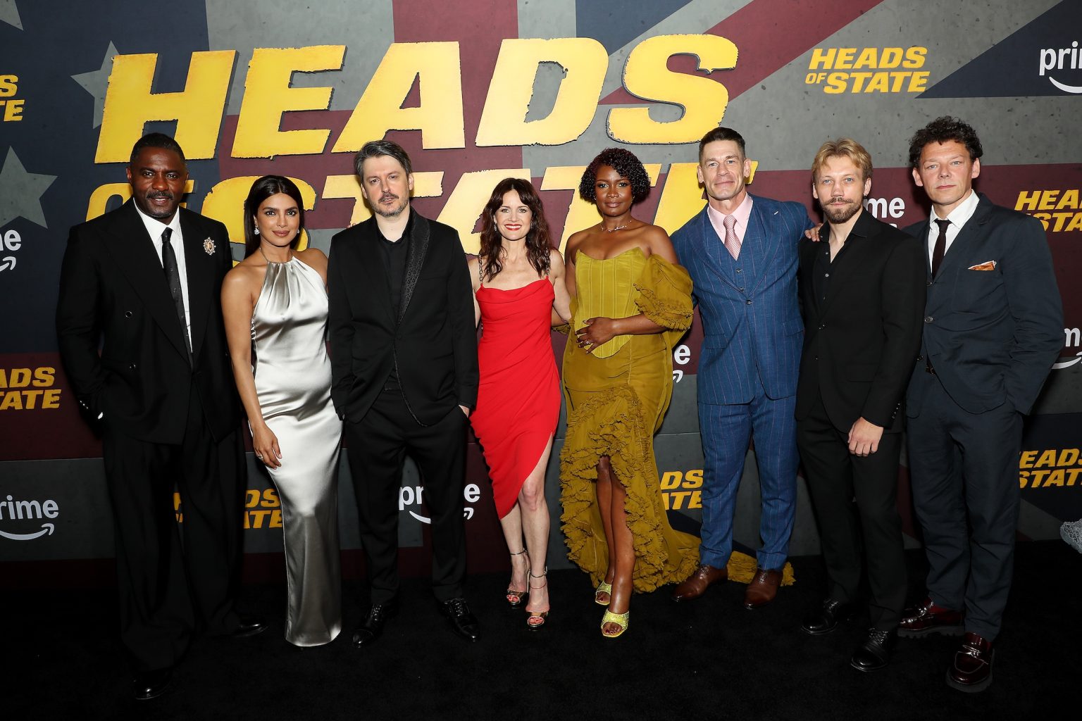 New York, New York - 6/24/25 - (L-R) Idris Elba, Priyanka Chopra Jonas, Ilya Naishuller (Director), Carla Gugino, Sarah Niles, John Cena, Aleksandr Kuznetsov and Richard Coyle attends the Amazon MGM Studios World Premiere of “Heads of State” - PICTURED: (L-R) Idris Elba, Priyanka Chopra Jonas, Ilya Naishuller (Director), Carla Gugino, Sarah Niles, John Cena, Aleksandr Kuznetsov and Richard Coyle - PHOTO by: Marion Curtis / StarPix for Amazon MGM Studios - Location: Alice Tully Hall, Lincoln Center