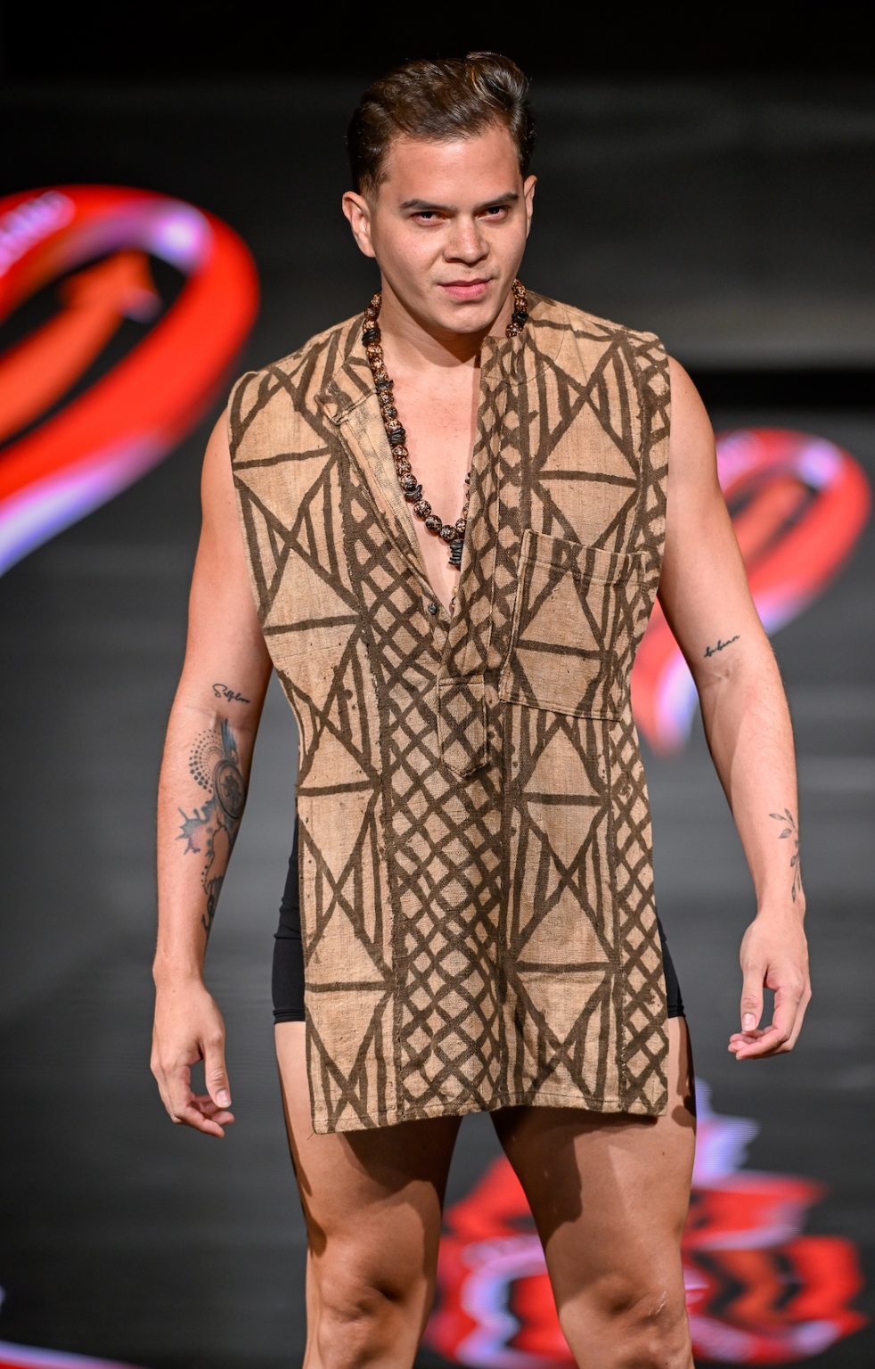 MIAMI BEACH, FLORIDA - MAY 31: A model walks the runway at the Love For Upcycling show during Miami Swim Week Powered By Art Hearts Fashion at Eden Roc Hotel on May 31, 2025 in Miami Beach, Florida. (Photo by Arun Nevader/Getty Images for Art Hearts Fashion)