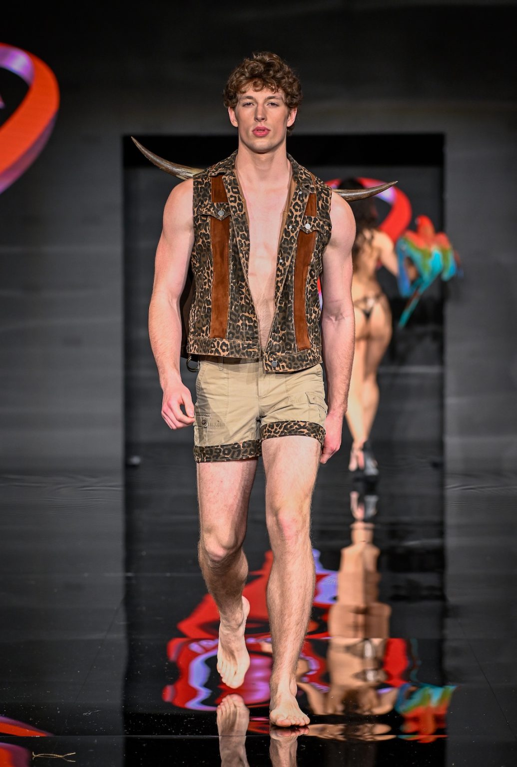MIAMI BEACH, FLORIDA - MAY 31: A model walks the runway at the Love For Upcycling show during Miami Swim Week Powered By Art Hearts Fashion at Eden Roc Hotel on May 31, 2025 in Miami Beach, Florida. (Photo by Arun Nevader/Getty Images for Art Hearts Fashion)