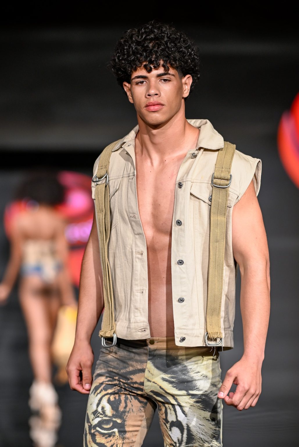 MIAMI BEACH, FLORIDA - MAY 31: A model walks the runway at the Love For Upcycling show during Miami Swim Week Powered By Art Hearts Fashion at Eden Roc Hotel on May 31, 2025 in Miami Beach, Florida. (Photo by Arun Nevader/Getty Images for Art Hearts Fashion)