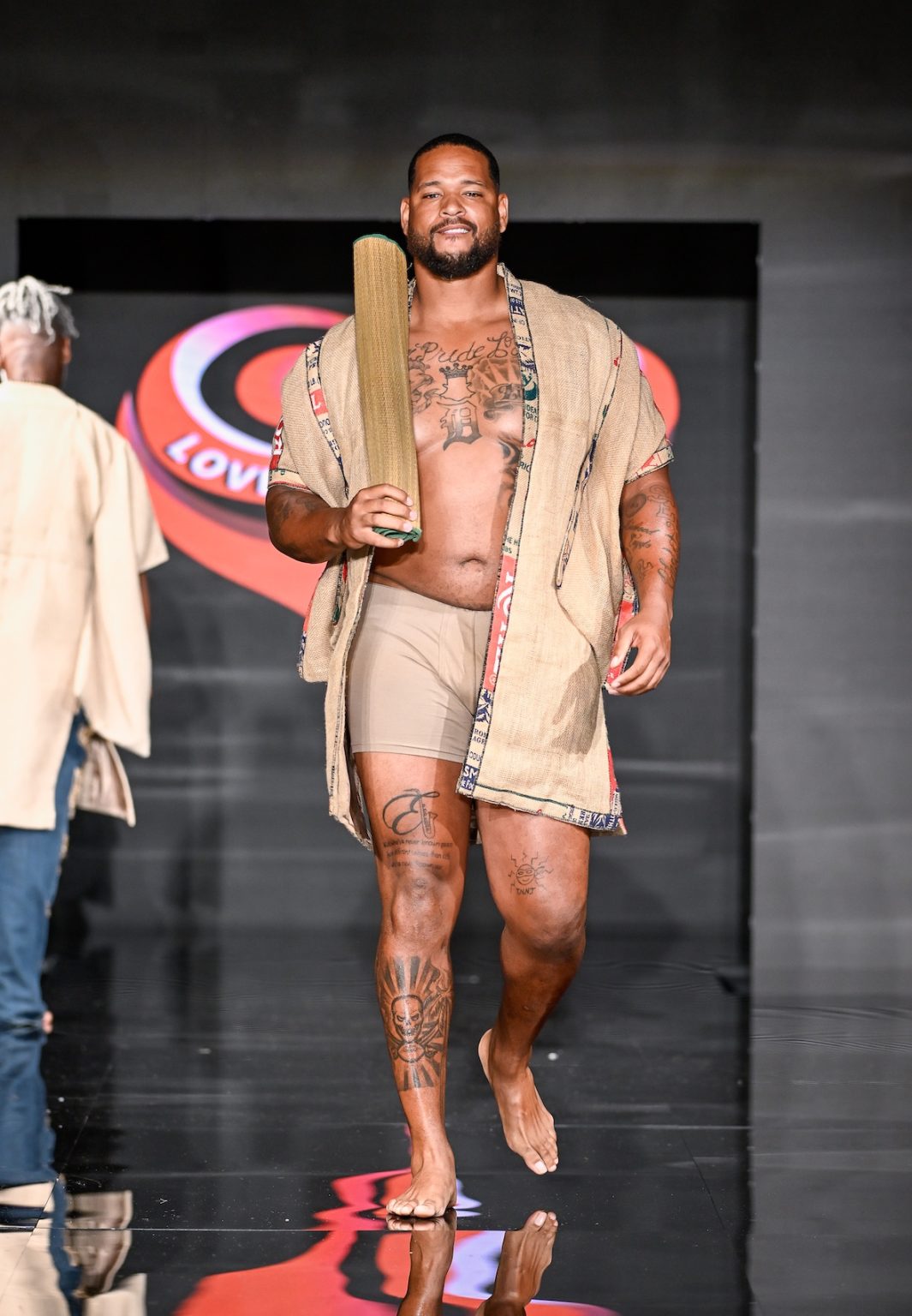 MIAMI BEACH, FLORIDA - MAY 31: Will Gholston walks the runway at the Love For Upcycling Tampa Bay Fashion Experience show during Miami Swim Week Powered By Art Hearts Fashion at Eden Roc Hotel on May 31, 2025 in Miami Beach, Florida. (Photo by Arun Nevader/Getty Images for Art Hearts Fashion)