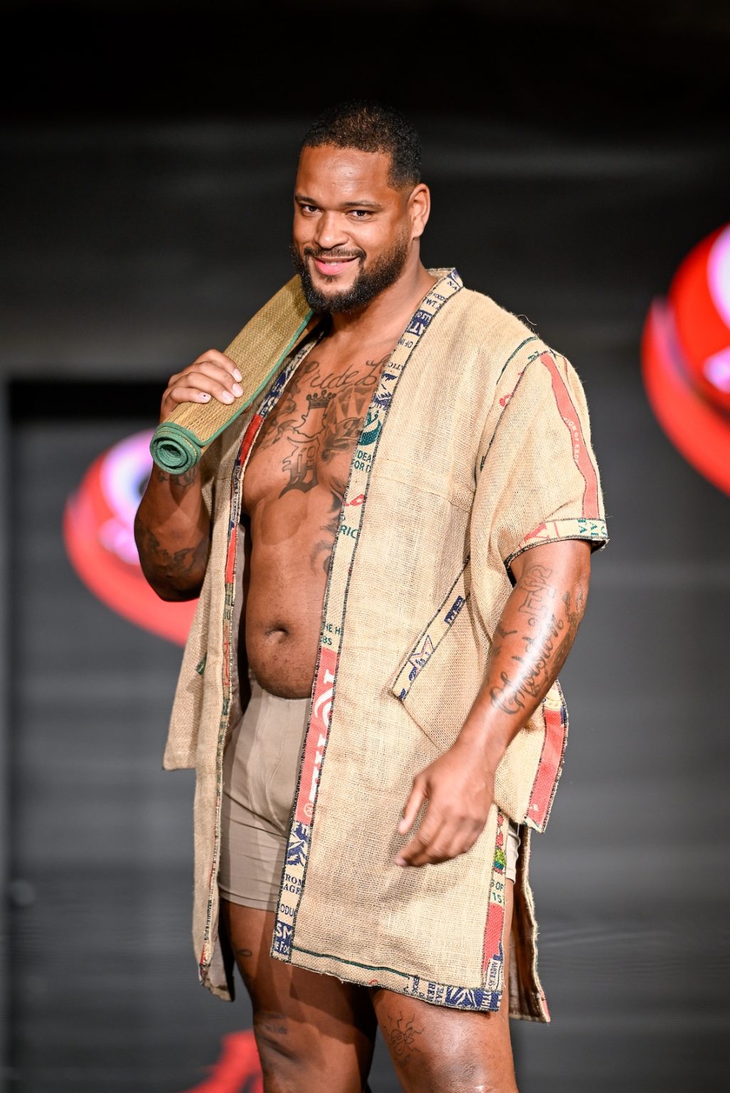 MIAMI BEACH, FLORIDA - MAY 31: Will Gholston walks the runway at the Love For Upcycling Tampa Bay Fashion Experience show during Miami Swim Week Powered By Art Hearts Fashion at Eden Roc Hotel on May 31, 2025 in Miami Beach, Florida. (Photo by Arun Nevader/Getty Images for Art Hearts Fashion)
