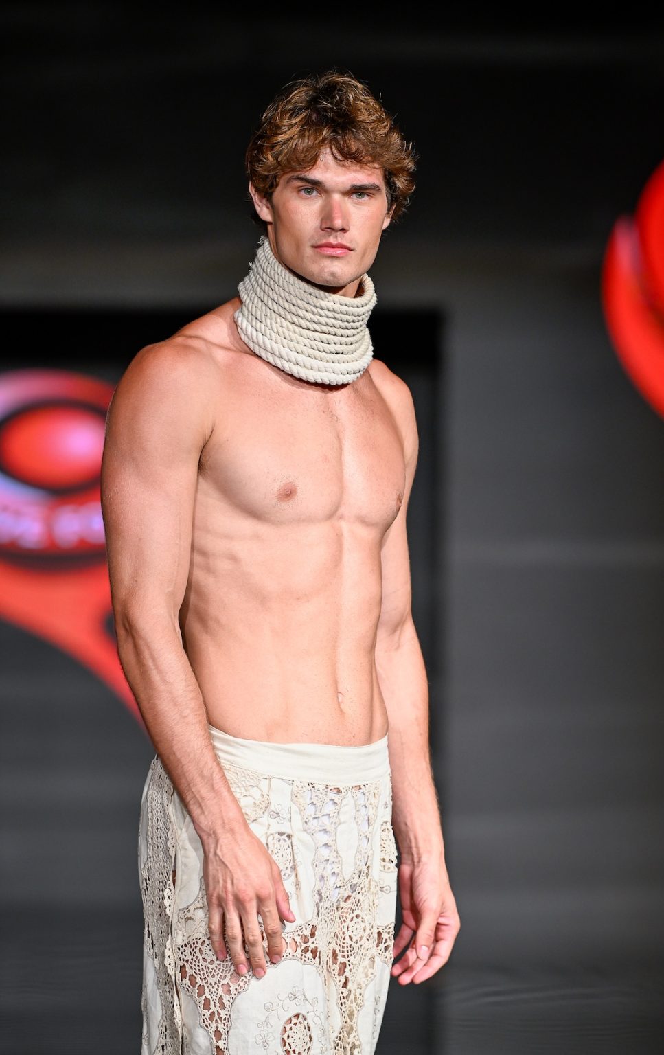 MIAMI BEACH, FLORIDA - MAY 31: A model walks the runway at the Love For Upcycling show during Miami Swim Week Powered By Art Hearts Fashion at Eden Roc Hotel on May 31, 2025 in Miami Beach, Florida. (Photo by Arun Nevader/Getty Images for Art Hearts Fashion)