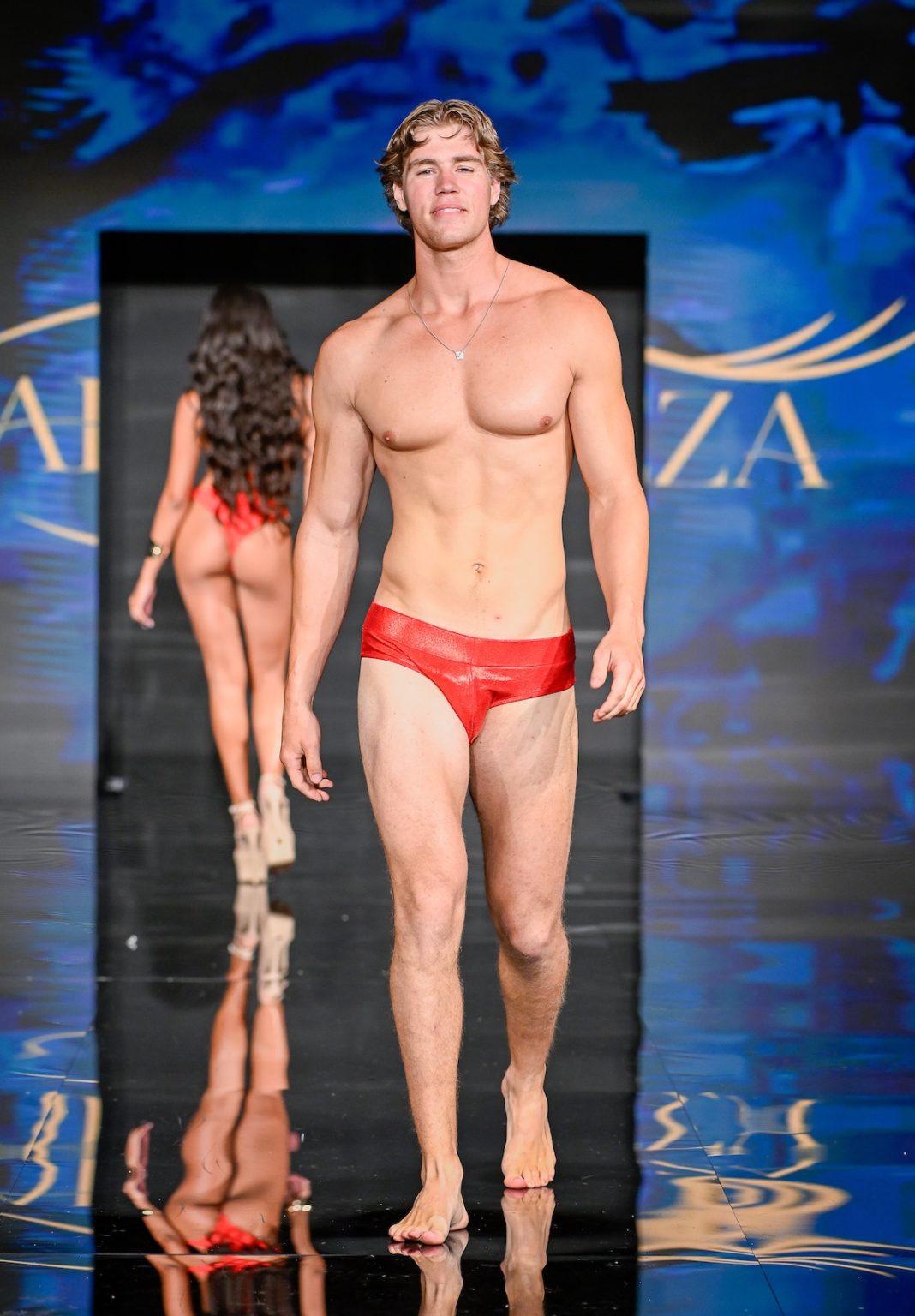 MIAMI BEACH, FLORIDA - MAY 31: A model walks the runway at the Marqueza show during Miami Swim Week Powered By Art Hearts Fashion at Eden Roc Hotel on May 31, 2025 in Miami Beach, Florida. (Photo by Arun Nevader/Getty Images for Art Hearts Fashion)