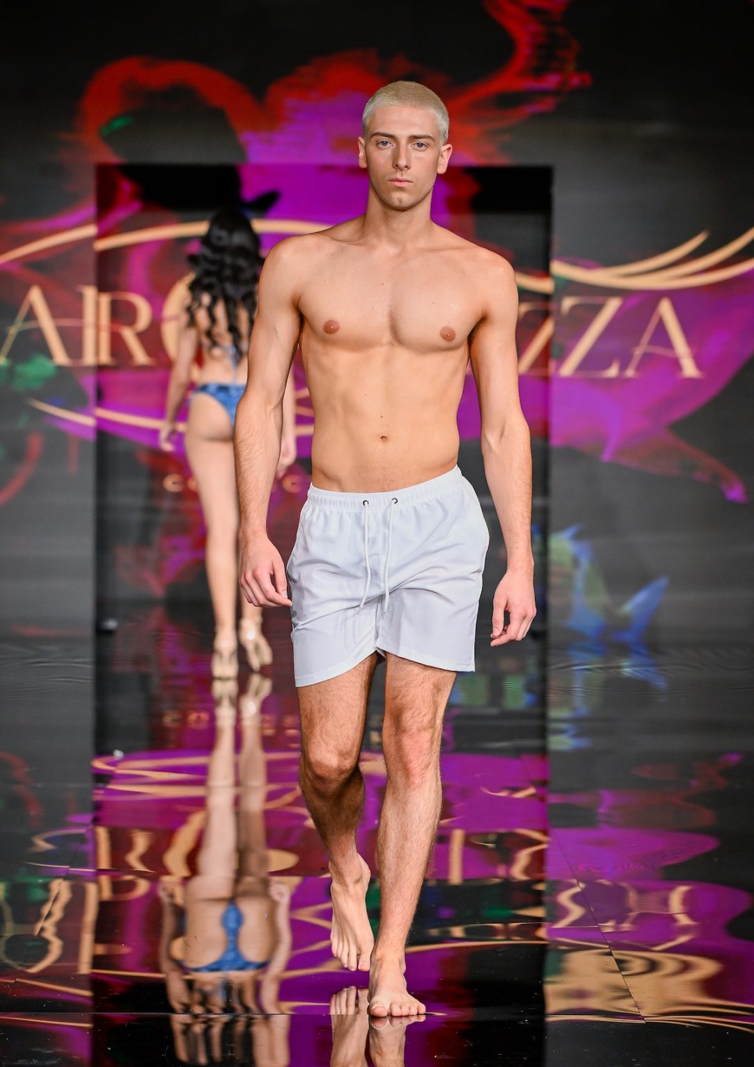 MIAMI BEACH, FLORIDA - MAY 31: A model walks the runway at the Marqueza show during Miami Swim Week Powered By Art Hearts Fashion at Eden Roc Hotel on May 31, 2025 in Miami Beach, Florida. (Photo by Arun Nevader/Getty Images for Art Hearts Fashion)