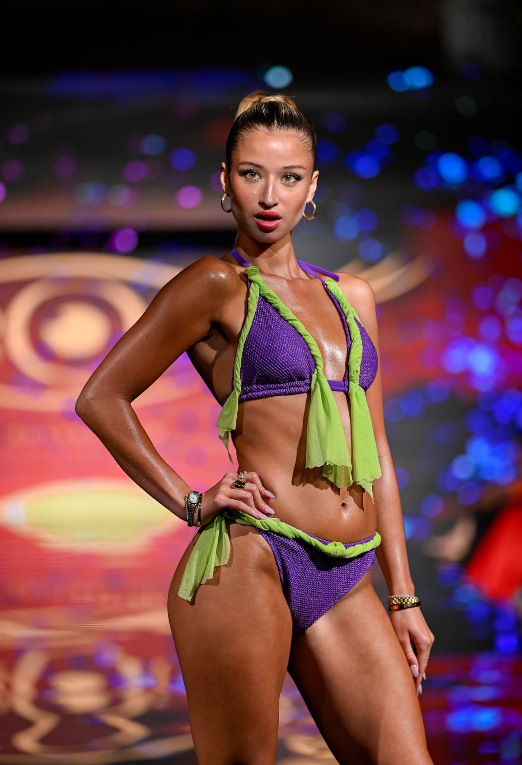 MIAMI BEACH, FLORIDA - MAY 31: A model walks the runway at the Marqueza show during Miami Swim Week Powered By Art Hearts Fashion at Eden Roc Hotel on May 31, 2025 in Miami Beach, Florida. (Photo by Arun Nevader/Getty Images for Art Hearts Fashion)