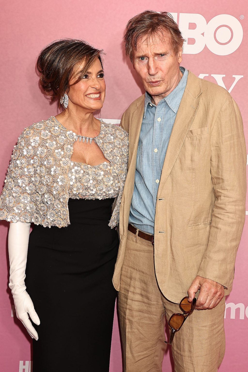 New York, New York - 6/13/25 - 2025 Tribeca Festival hosts New York Premiere of HBO Documentary “ MY MOM JAYNE “ -PICTURED: Mariska Hargitay and Liam Neeson - PHOTO by: Dave Allocca / Starpix - Location: Carnegie Hall