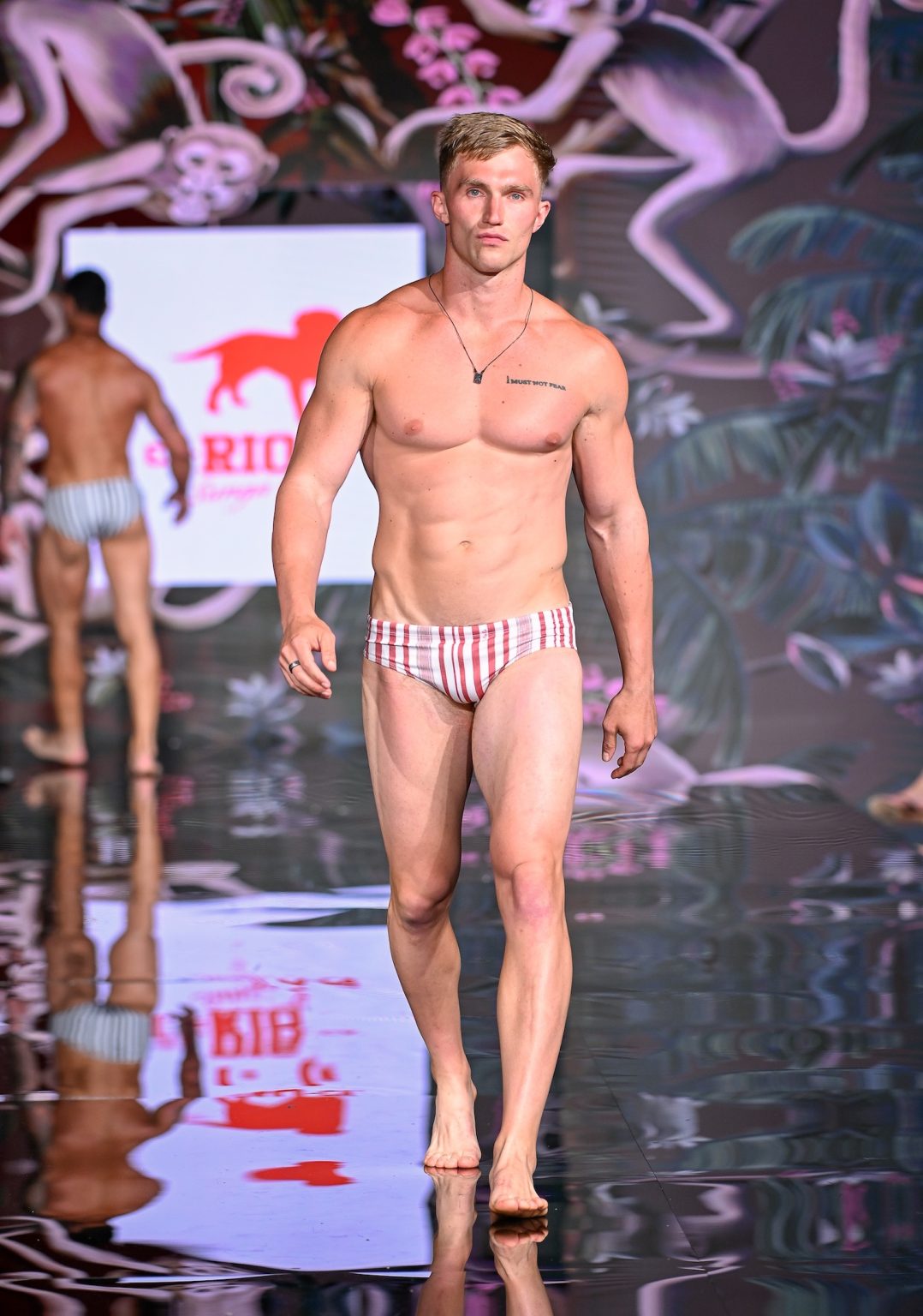 MIAMI BEACH, FLORIDA - MAY 30: A model walks the runway at the CA-RIO-CA Sunga Co. Show during Miami Swim Week Powered By Art Hearts Fashion at Eden Roc Hotel on May 30, 2025 in Miami Beach, Florida. (Photo by Arun Nevader/Getty Images for Art Hearts Fashion)