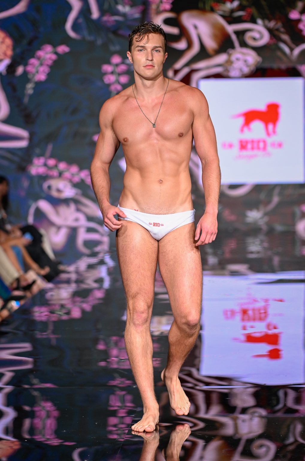 MIAMI BEACH, FLORIDA - MAY 30: A model walks the runway at the CA-RIO-CA Sunga Co. Show during Miami Swim Week Powered By Art Hearts Fashion at Eden Roc Hotel on May 30, 2025 in Miami Beach, Florida. (Photo by Arun Nevader/Getty Images for Art Hearts Fashion)