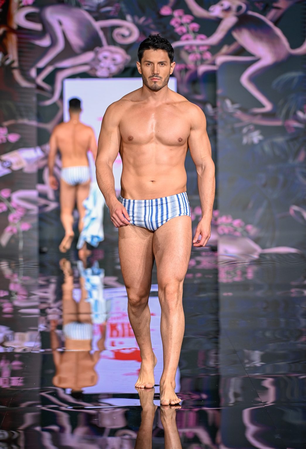 MIAMI BEACH, FLORIDA - MAY 30: A model walks the runway at the CA-RIO-CA Sunga Co. Show during Miami Swim Week Powered By Art Hearts Fashion at Eden Roc Hotel on May 30, 2025 in Miami Beach, Florida. (Photo by Arun Nevader/Getty Images for Art Hearts Fashion)