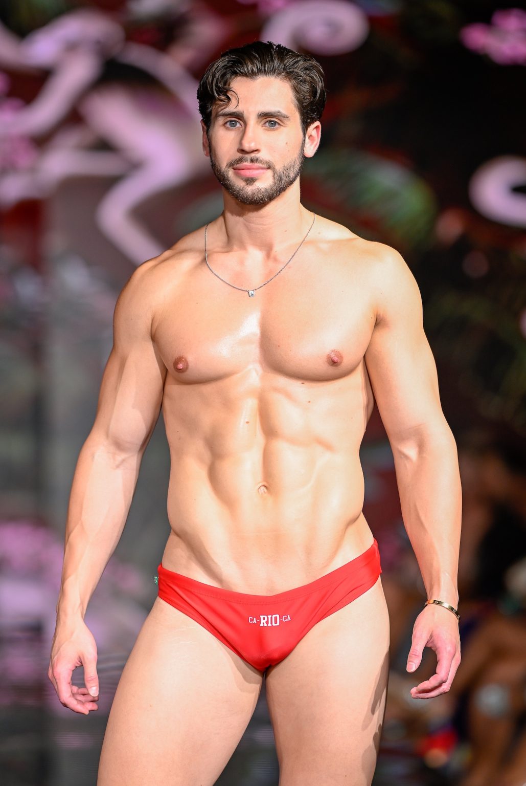 MIAMI BEACH, FLORIDA - MAY 30: A model walks the runway at the CA-RIO-CA Sunga Co. Show during Miami Swim Week Powered By Art Hearts Fashion at Eden Roc Hotel on May 30, 2025 in Miami Beach, Florida. (Photo by Arun Nevader/Getty Images for Art Hearts Fashion)
