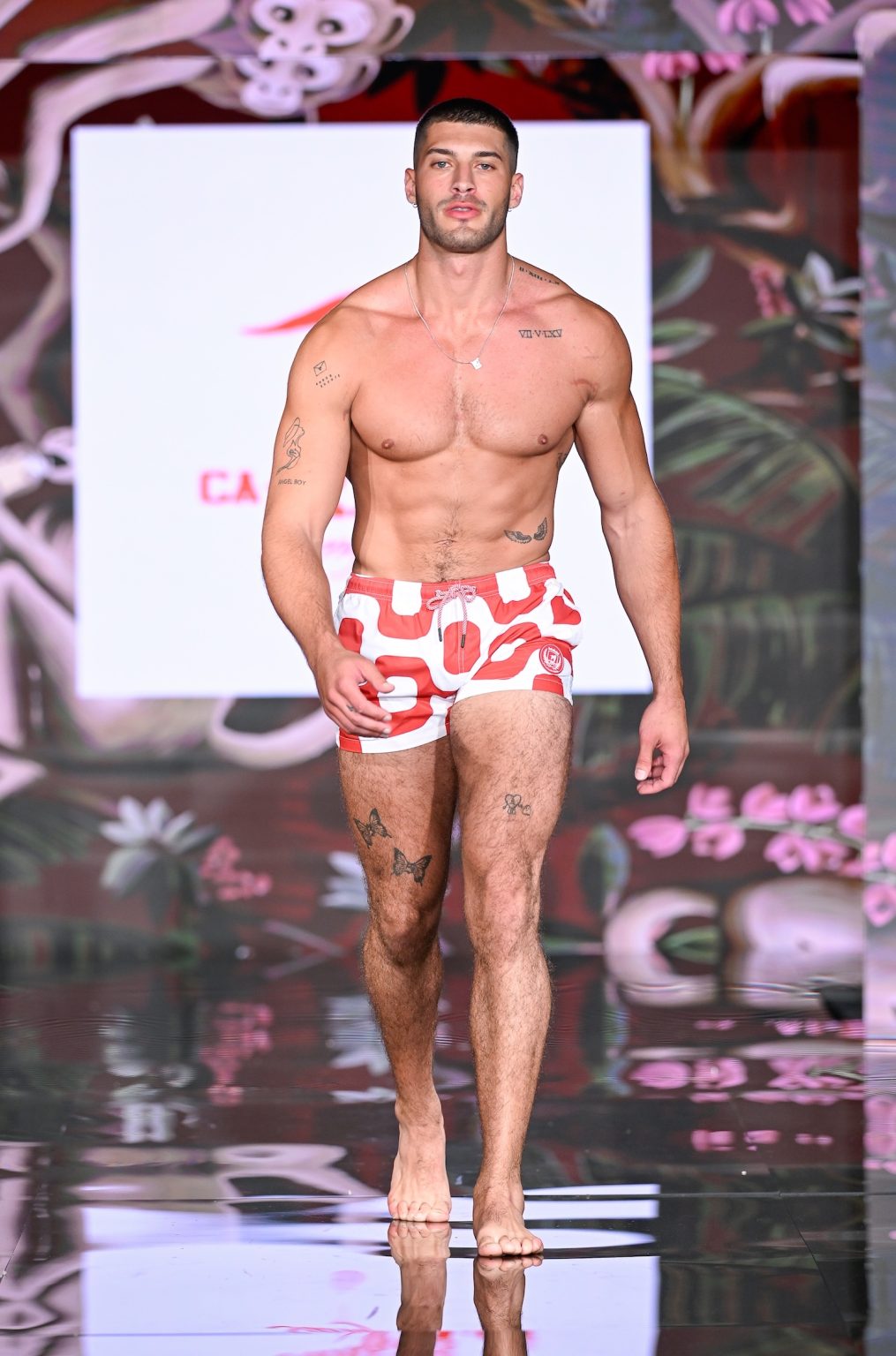 MIAMI BEACH, FLORIDA - MAY 30: A model walks the runway at the CA-RIO-CA Sunga Co. Show during Miami Swim Week Powered By Art Hearts Fashion at Eden Roc Hotel on May 30, 2025 in Miami Beach, Florida. (Photo by Arun Nevader/Getty Images for Art Hearts Fashion)