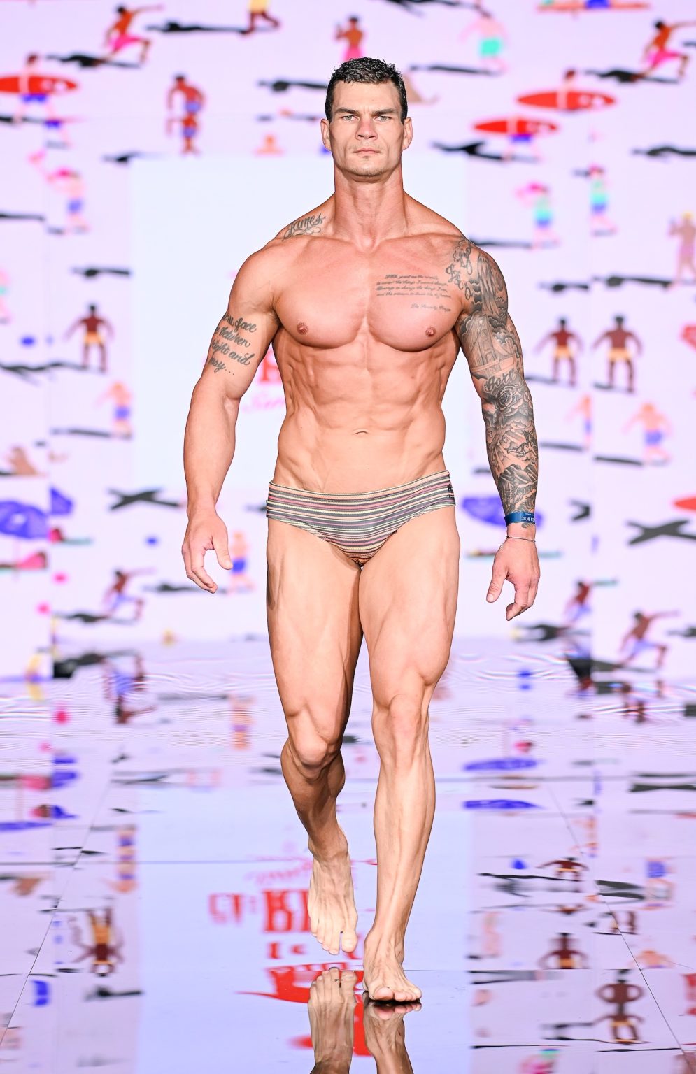 MIAMI BEACH, FLORIDA - MAY 30: A model walks the runway at the CA-RIO-CA Sunga Co. Show during Miami Swim Week Powered By Art Hearts Fashion at Eden Roc Hotel on May 30, 2025 in Miami Beach, Florida. (Photo by Arun Nevader/Getty Images for Art Hearts Fashion)
