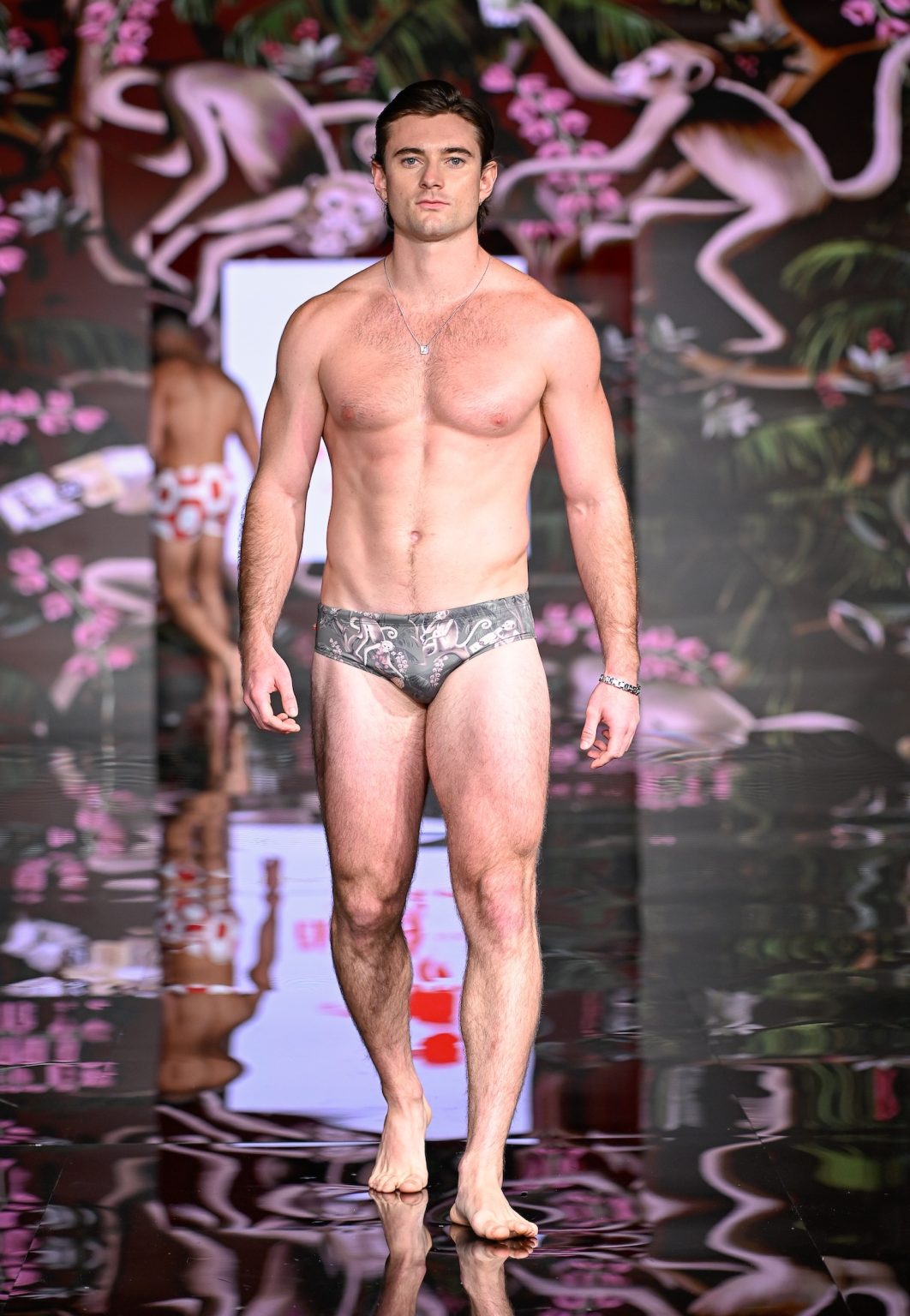 MIAMI BEACH, FLORIDA - MAY 30: A model walks the runway at the CA-RIO-CA Sunga Co. Show during Miami Swim Week Powered By Art Hearts Fashion at Eden Roc Hotel on May 30, 2025 in Miami Beach, Florida. (Photo by Arun Nevader/Getty Images for Art Hearts Fashion)