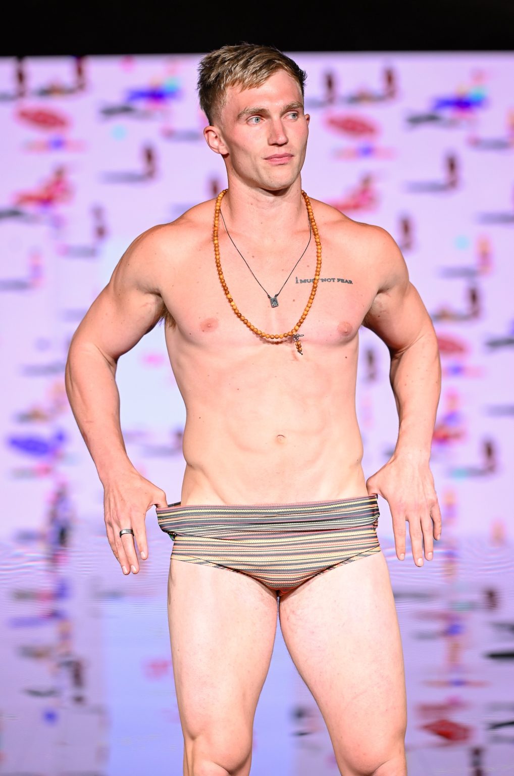 MIAMI BEACH, FLORIDA - MAY 30: A model walks the runway at the CA-RIO-CA Sunga Co. Show during Miami Swim Week Powered By Art Hearts Fashion at Eden Roc Hotel on May 30, 2025 in Miami Beach, Florida. (Photo by Arun Nevader/Getty Images for Art Hearts Fashion)