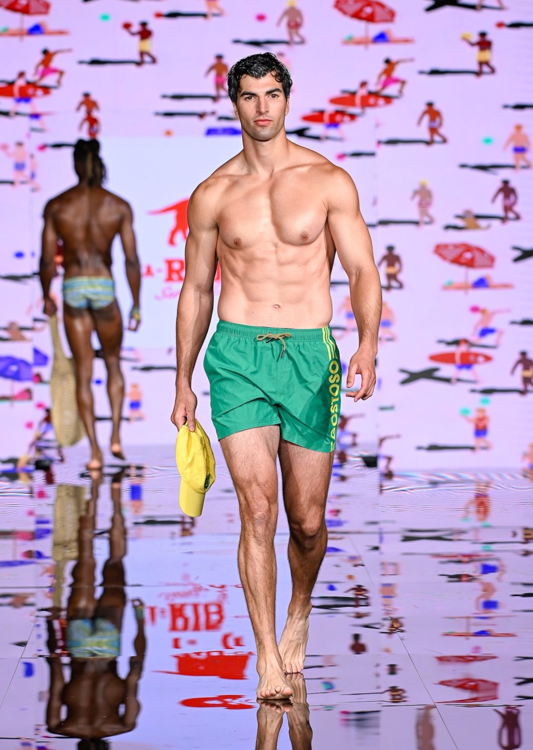 MIAMI BEACH, FLORIDA - MAY 30: A model walks the runway at the CA-RIO-CA Sunga Co. Show during Miami Swim Week Powered By Art Hearts Fashion at Eden Roc Hotel on May 30, 2025 in Miami Beach, Florida. (Photo by Arun Nevader/Getty Images for Art Hearts Fashion)