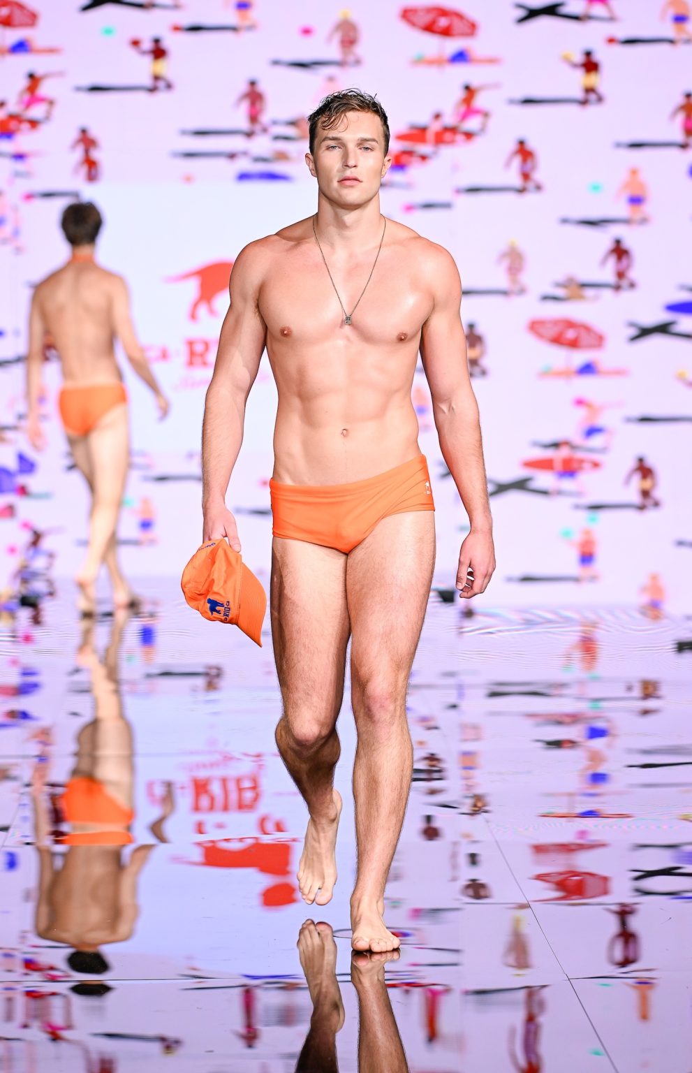MIAMI BEACH, FLORIDA - MAY 30: A model walks the runway at the CA-RIO-CA Sunga Co. Show during Miami Swim Week Powered By Art Hearts Fashion at Eden Roc Hotel on May 30, 2025 in Miami Beach, Florida. (Photo by Arun Nevader/Getty Images for Art Hearts Fashion)