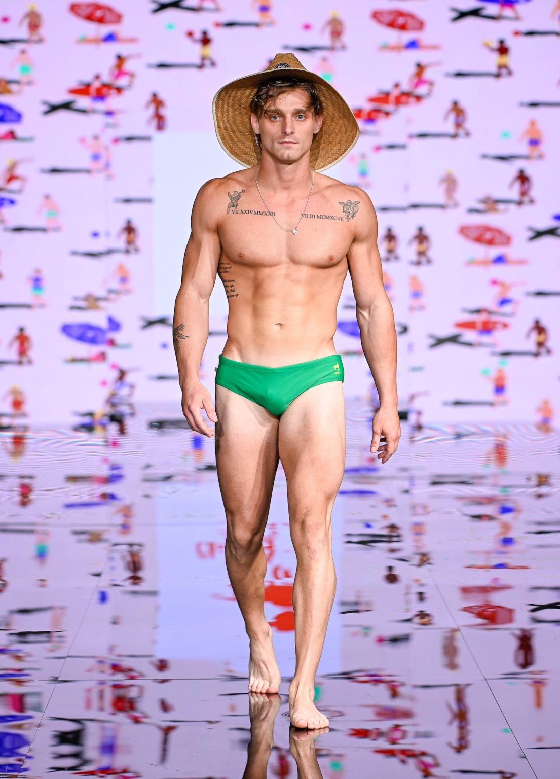 MIAMI BEACH, FLORIDA - MAY 30: A model walks the runway at the CA-RIO-CA Sunga Co. Show during Miami Swim Week Powered By Art Hearts Fashion at Eden Roc Hotel on May 30, 2025 in Miami Beach, Florida. (Photo by Arun Nevader/Getty Images for Art Hearts Fashion)