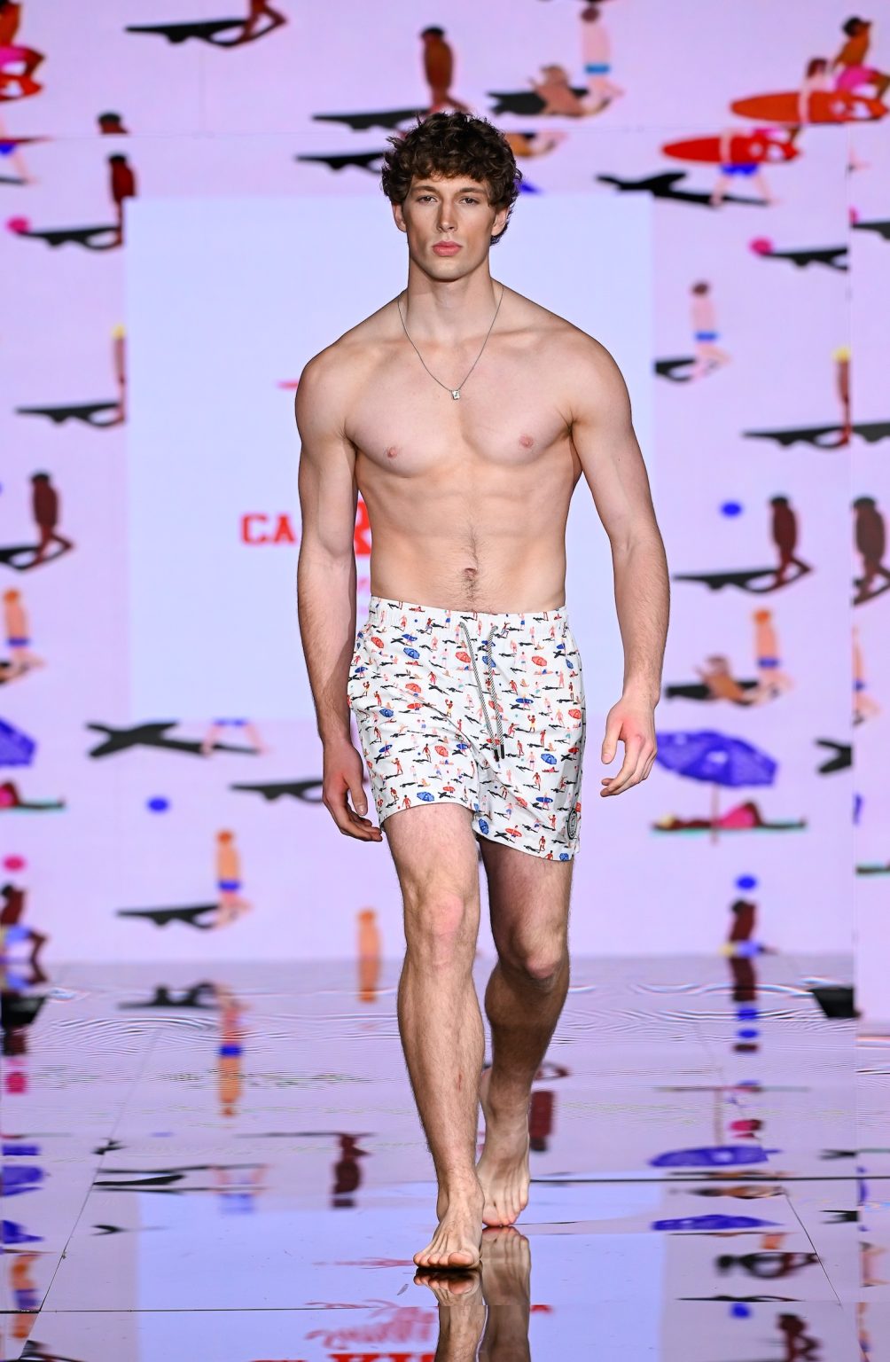 MIAMI BEACH, FLORIDA - MAY 30: A model walks the runway at the CA-RIO-CA Sunga Co. Show during Miami Swim Week Powered By Art Hearts Fashion at Eden Roc Hotel on May 30, 2025 in Miami Beach, Florida. (Photo by Arun Nevader/Getty Images for Art Hearts Fashion)