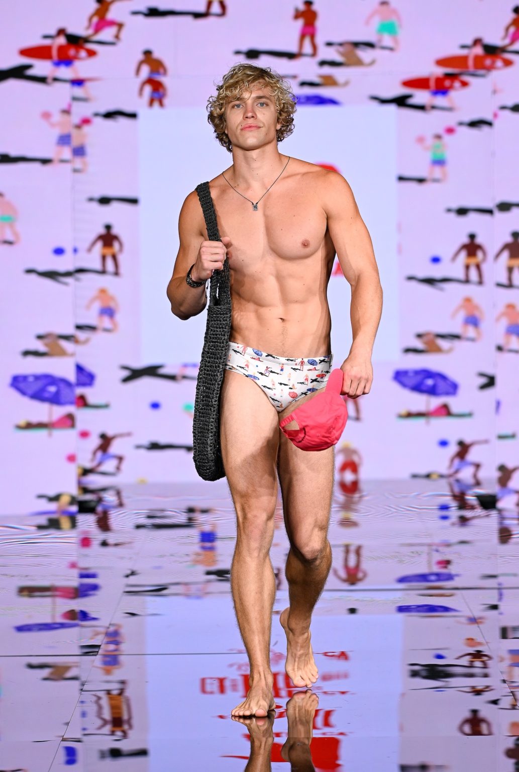 MIAMI BEACH, FLORIDA - MAY 30: A model walks the runway at the CA-RIO-CA Sunga Co. Show during Miami Swim Week Powered By Art Hearts Fashion at Eden Roc Hotel on May 30, 2025 in Miami Beach, Florida. (Photo by Arun Nevader/Getty Images for Art Hearts Fashion)