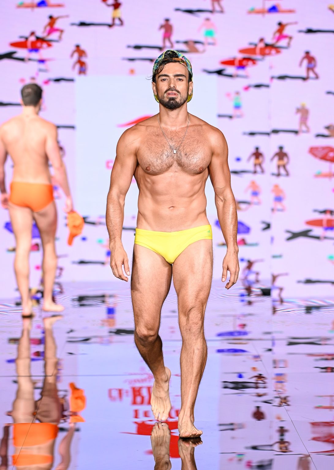 MIAMI BEACH, FLORIDA - MAY 30: A model walks the runway at the CA-RIO-CA Sunga Co. Show during Miami Swim Week Powered By Art Hearts Fashion at Eden Roc Hotel on May 30, 2025 in Miami Beach, Florida. (Photo by Arun Nevader/Getty Images for Art Hearts Fashion)