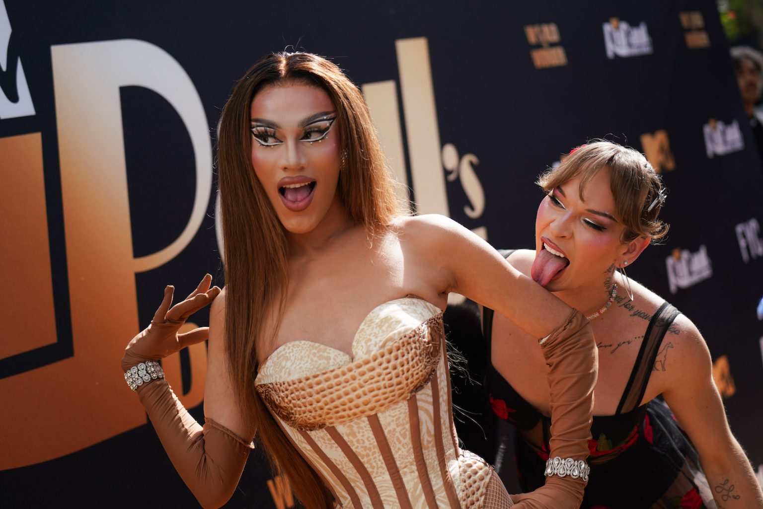 LOS ANGELES, CALIFORNIA - JUNE 06: Jewels Sparkles and Lexi Love during the RuPaul's Drag Race Official FYC Event at Skybar in the Mondrian Los Angeles on June 06, 2025 in Los Angeles, California. (Photo by Gonzalo Marroquin/Getty Images for MTV)