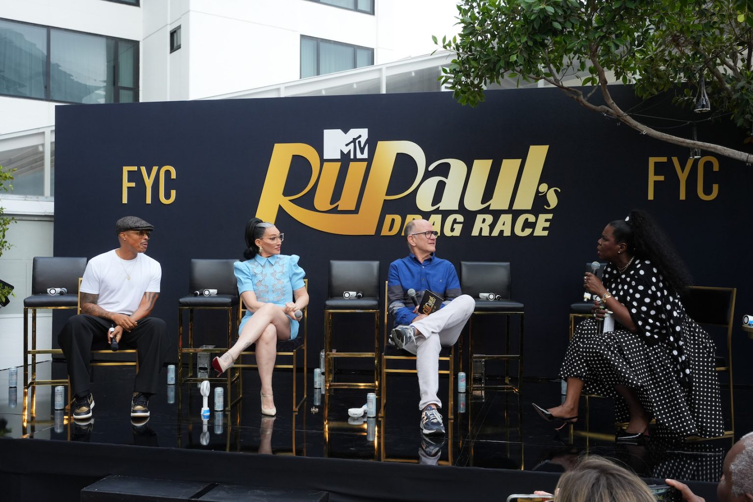 LOS ANGELES, CALIFORNIA - JUNE 06: Jamal Sims, Michelle Visage, Randy Barbato and Leslie Jones during the RuPaul's Drag Race Official FYC Event at Skybar in the Mondrian Los Angeles on June 06, 2025 in Los Angeles, California. (Photo by Gonzalo Marroquin/Getty Images for MTV)