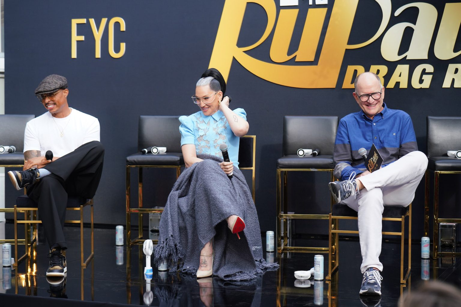 LOS ANGELES, CALIFORNIA - JUNE 06:Jamal Sims, Michelle Visage and Randy Barbato during the RuPaul's Drag Race Official FYC Event at Skybar in the Mondrian Los Angeles on June 06, 2025 in Los Angeles, California. (Photo by Gonzalo Marroquin/Getty Images for MTV)