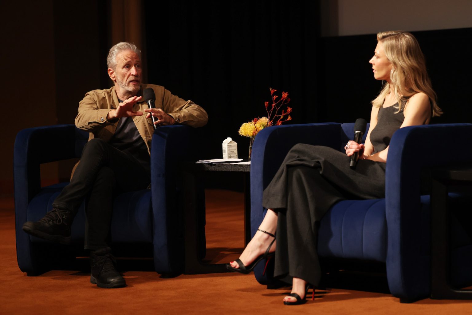 LOS ANGELES, CALIFORNIA - JUNE 07: Jon Stewart and Desi Lydic attend Comedy Central's "The Daily Show" FYC Event at Linwood Dunn Theater on June 07, 2025 in Los Angeles, California. (Photo by Phillip Faraone/Getty Images for Comedy Central)