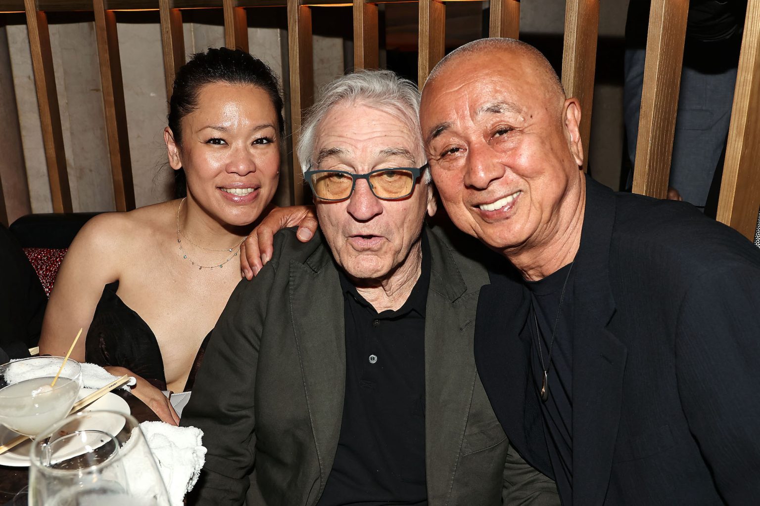 New York, New York - 6/11/25 - Vertical’s NOBU New York Premiere at Tribeca Festival on June 11 in advance of the film’s June 27th NYC theatrical release and national roll out Beginning July 24th Guest Included Tiffany Chen, Robert De Niro ,Chef Nobuyki Matsuhisa -PICTURED: Tiffany Chen, Robert De Niro ,Chef Nobuyki Matsuhisa - PHOTO by: Dave Allocca / Starpix - Location: NOBU