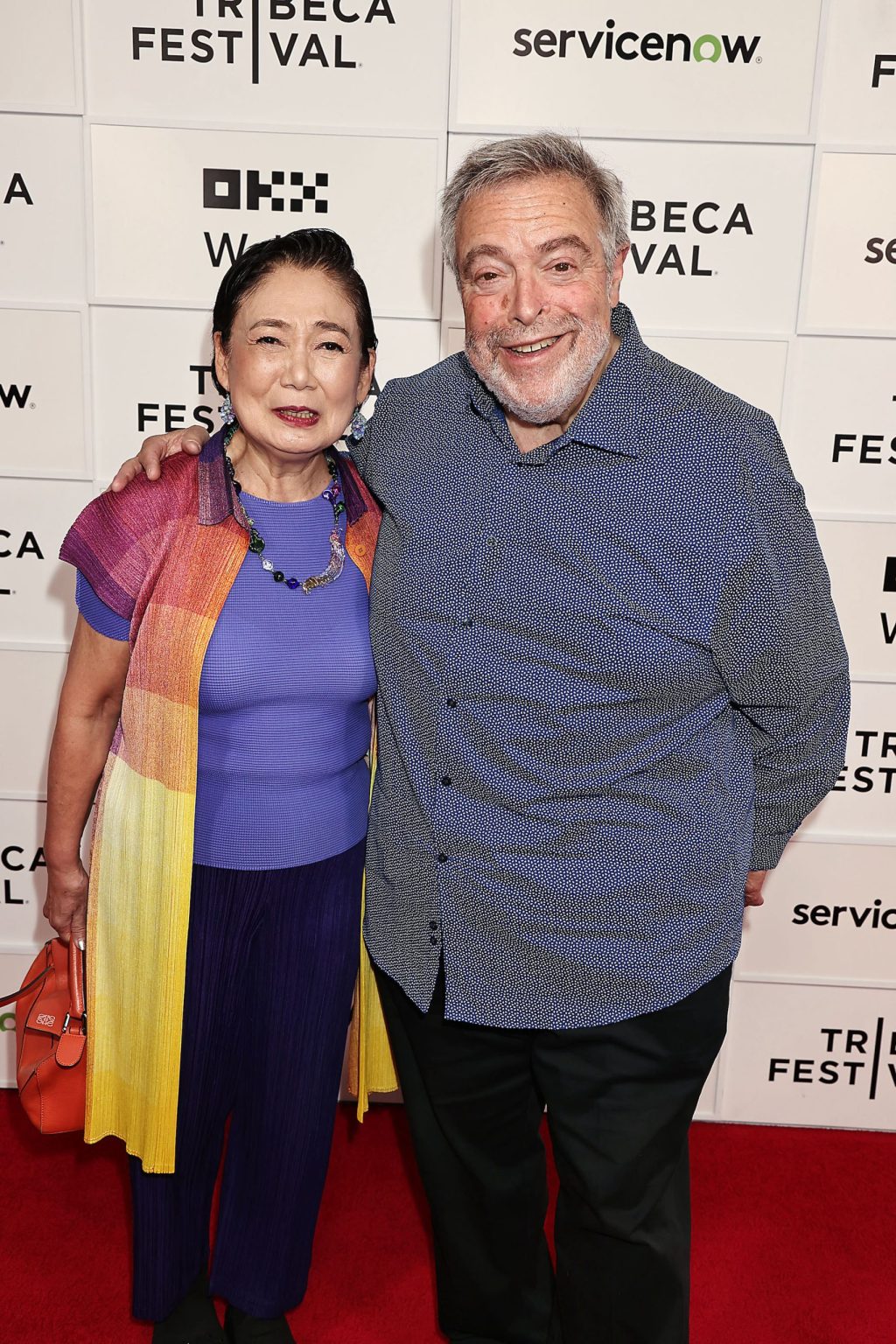 New York, New York - 6/11/25 - Vertical’s NOBU New York Premiere at Tribeca Festival on June 11 in advance of the film’s June 27th NYC theatrical release and national roll out Beginning July 24th Guest Included Saori Korin and Drew Nieporent -PICTURED: Saori Korin and Drew Nieporent - PHOTO by: Dave Allocca / Starpix - Location: BMCC