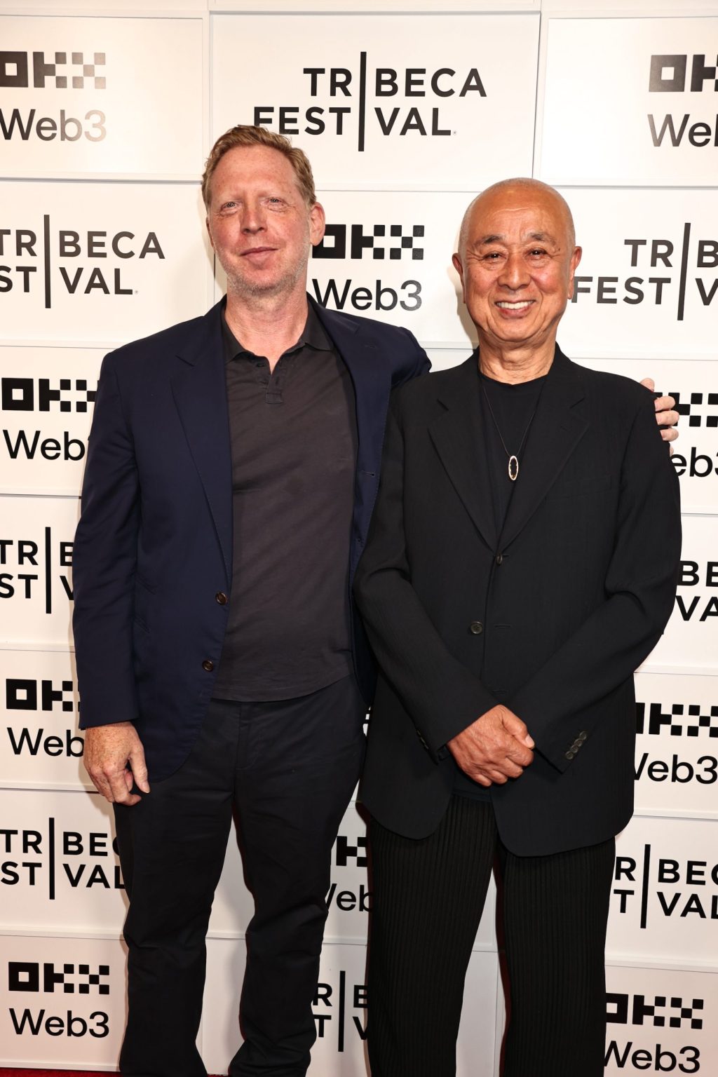 New York, New York - 6/11/25 - Vertical’s NOBU New York Premiere at Tribeca Festival on June 11 in advance of the film’s June 27th NYC theatrical release and national roll out Beginning July 24th Guest Included Matt Tymauer and Chef Nobuyki Matsuhisa -PICTURED: Matt Tymauer and Chef Nobuyki Matsuhisa - PHOTO by: Dave Allocca / Starpix - Location: BMCC
