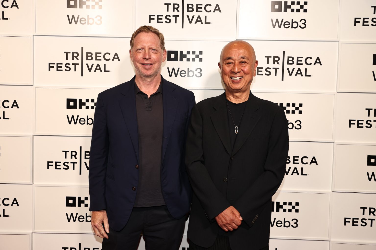 New York, New York - 6/11/25 - Vertical’s NOBU New York Premiere at Tribeca Festival on June 11 in advance of the film’s June 27th NYC theatrical release and national roll out Beginning July 24th Guest Included Matt Tymauer and Chef Nobuyki Matsuhisa -PICTURED: Matt Tymauer and Chef Nobuyki Matsuhisa - PHOTO by: Dave Allocca / Starpix - Location: BMCC
