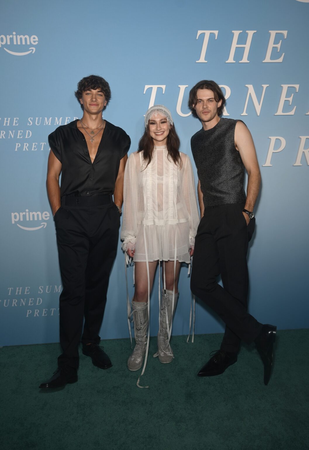 NEW YORK, NEW YORK - JULY 16: (L-R) Gavin Casalegno, Lola Tung and Christopher Briney attend "The Summer I Turned Pretty" Season Three Launch Party on July 16, 2025 in New York City. (Photo by Valerie Terranova/Getty Images for Prime Video)