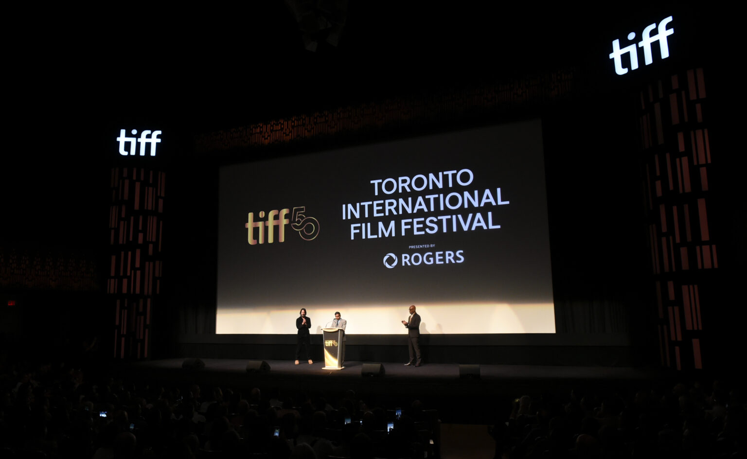 TORONTO, ONTARIO - SEPTEMBER 06: Keanu Reeves and Aziz Ansari attend the “Good Fortune” world premiere at The Toronto International Film Festival on September 06, 2025 in Toronto, Ontario. (Photo by Vivien Killilea/Getty Images for Lionsgate)